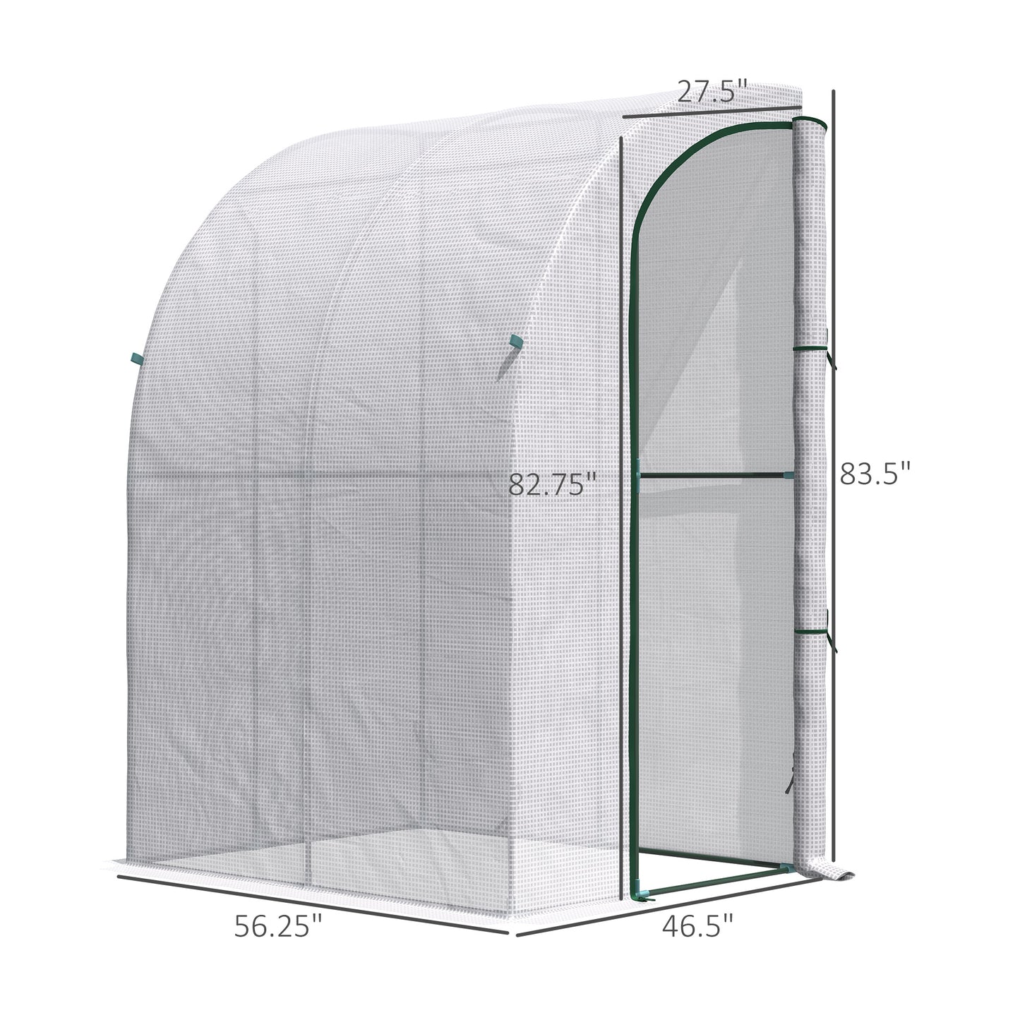 Outdoor Lean to Greenhouse, Walk-In Green House Plant Nursery