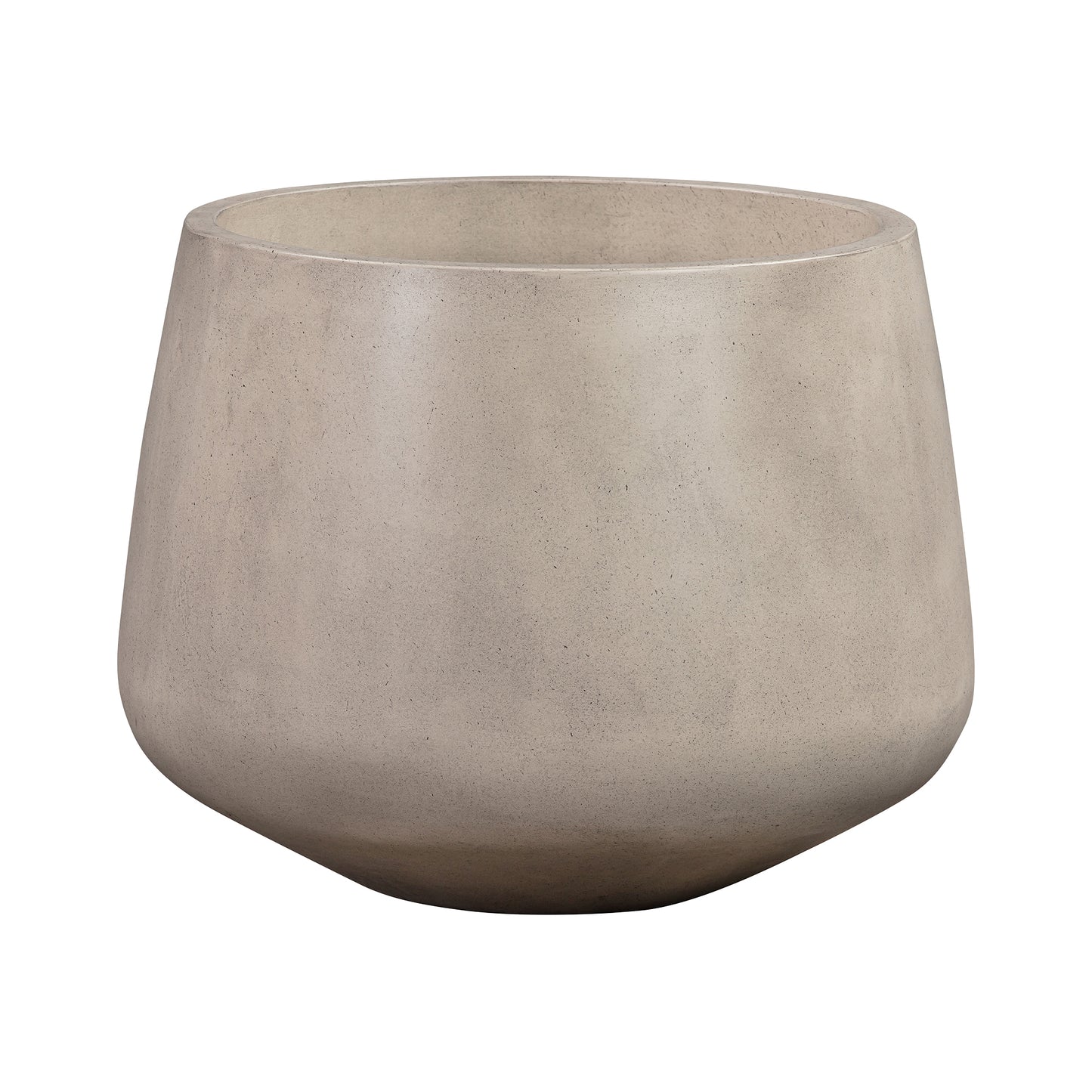 Amethyst Medium Round Lightweight White Concrete Indoor or Outdoor Planter in white