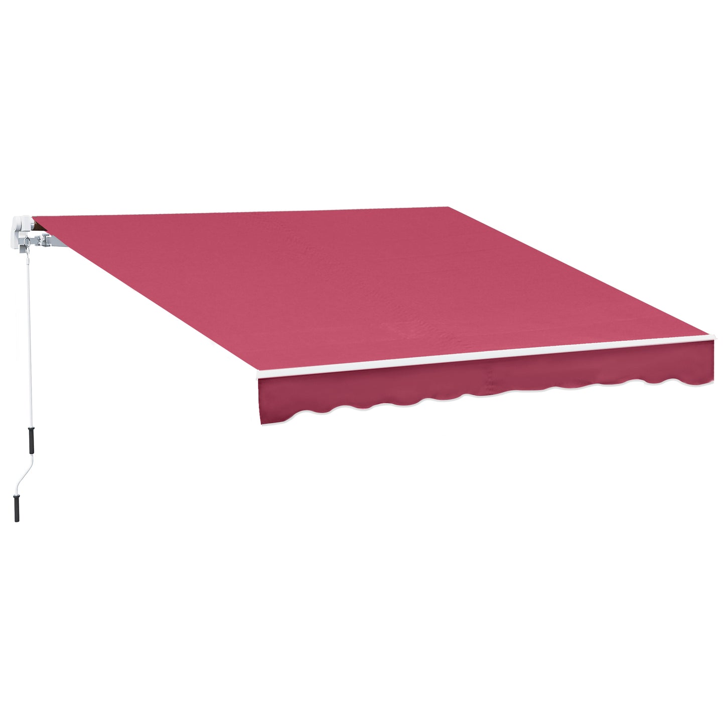 Retractable Awning, Patio Awnings, Sunshade Shelter w/ Manual Crank Handle