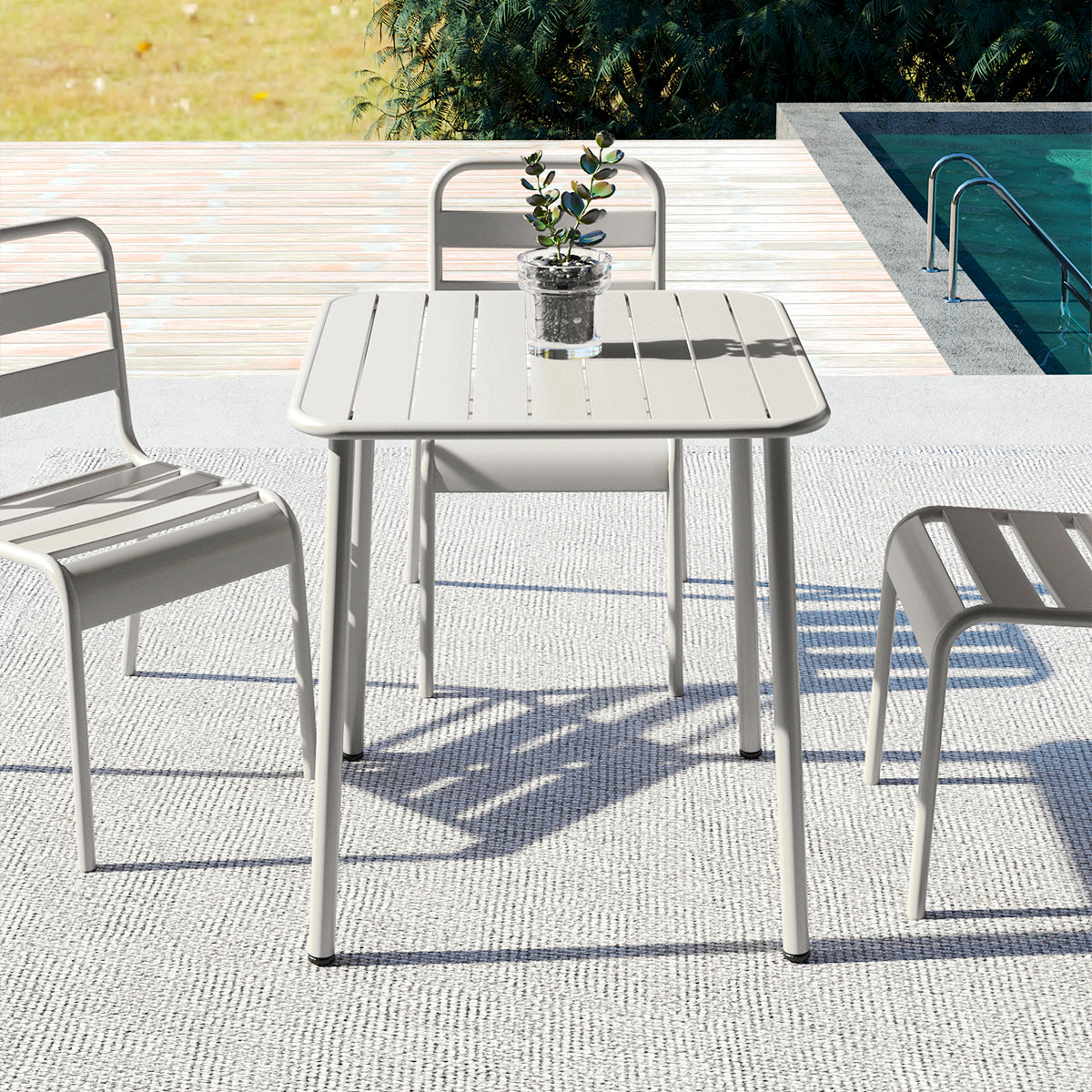 Sera square table outdoor courtyard table villa open air dining table waterproof table retro American modern simple balcony table coffee table