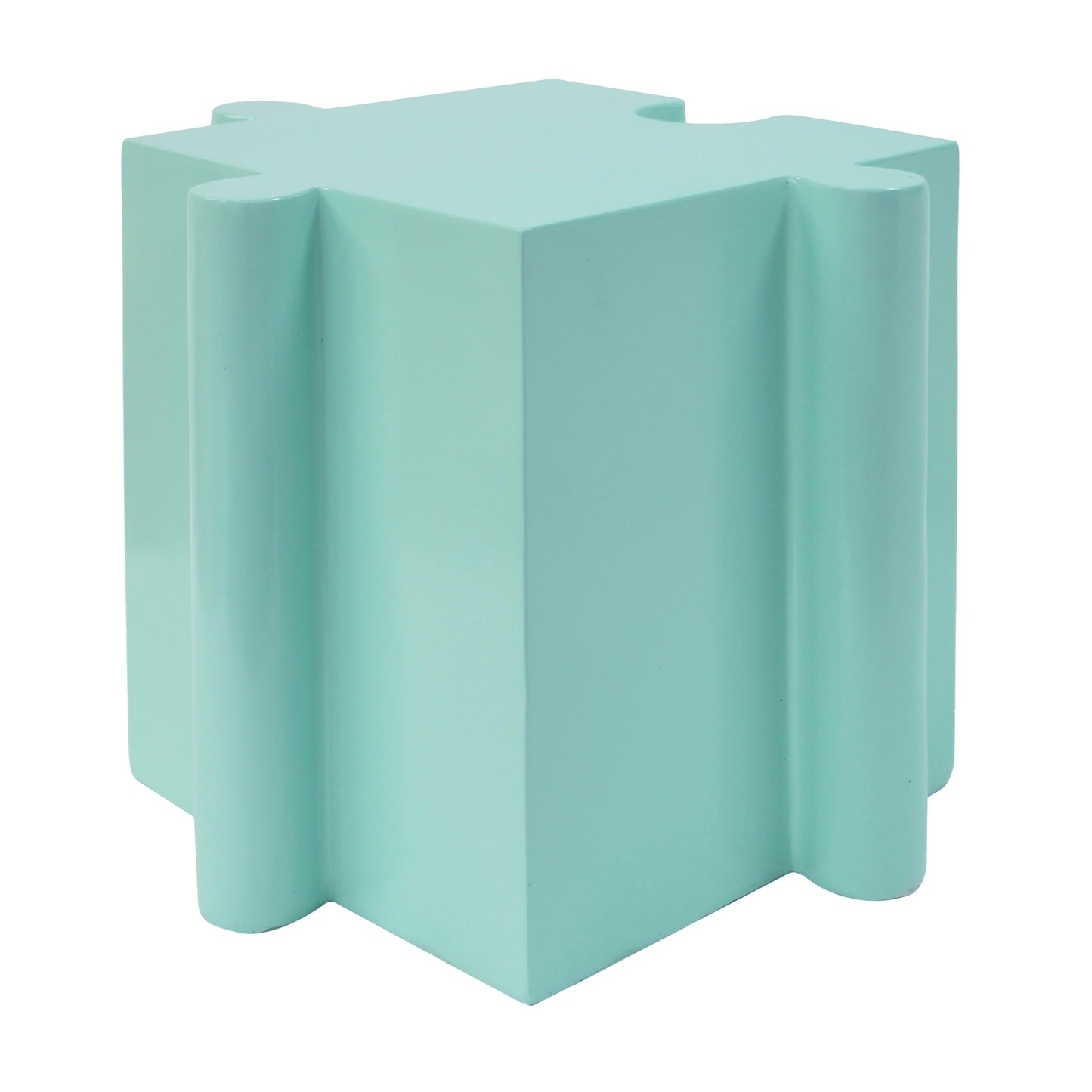 Puzzle Art Side Table, Modular Convex Edge MGO Table - Buy Singles or Combine for Custom Layouts,  Indoor & Outdoor,Light Green Color