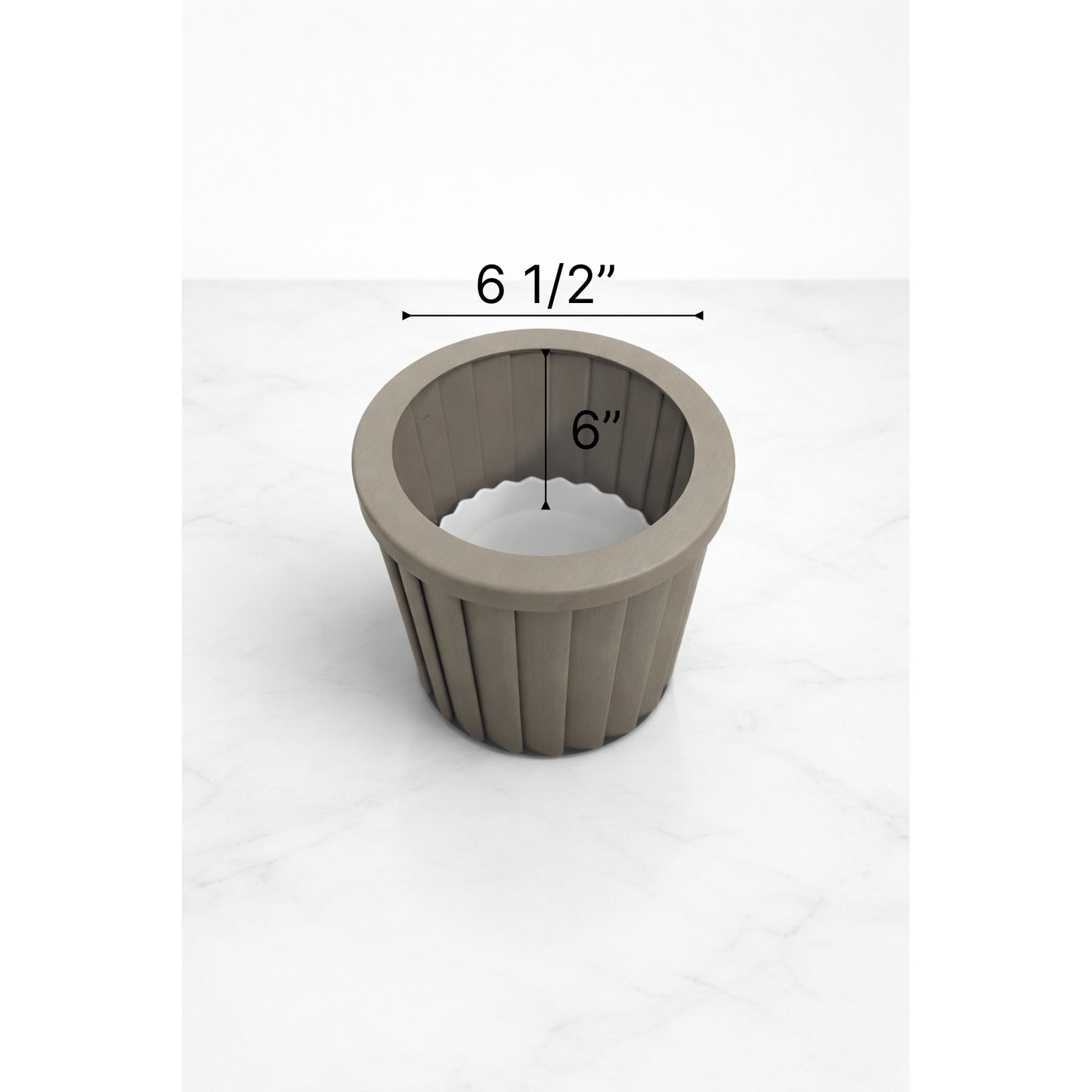 Round Strata Column Planter SM - Grey Brown