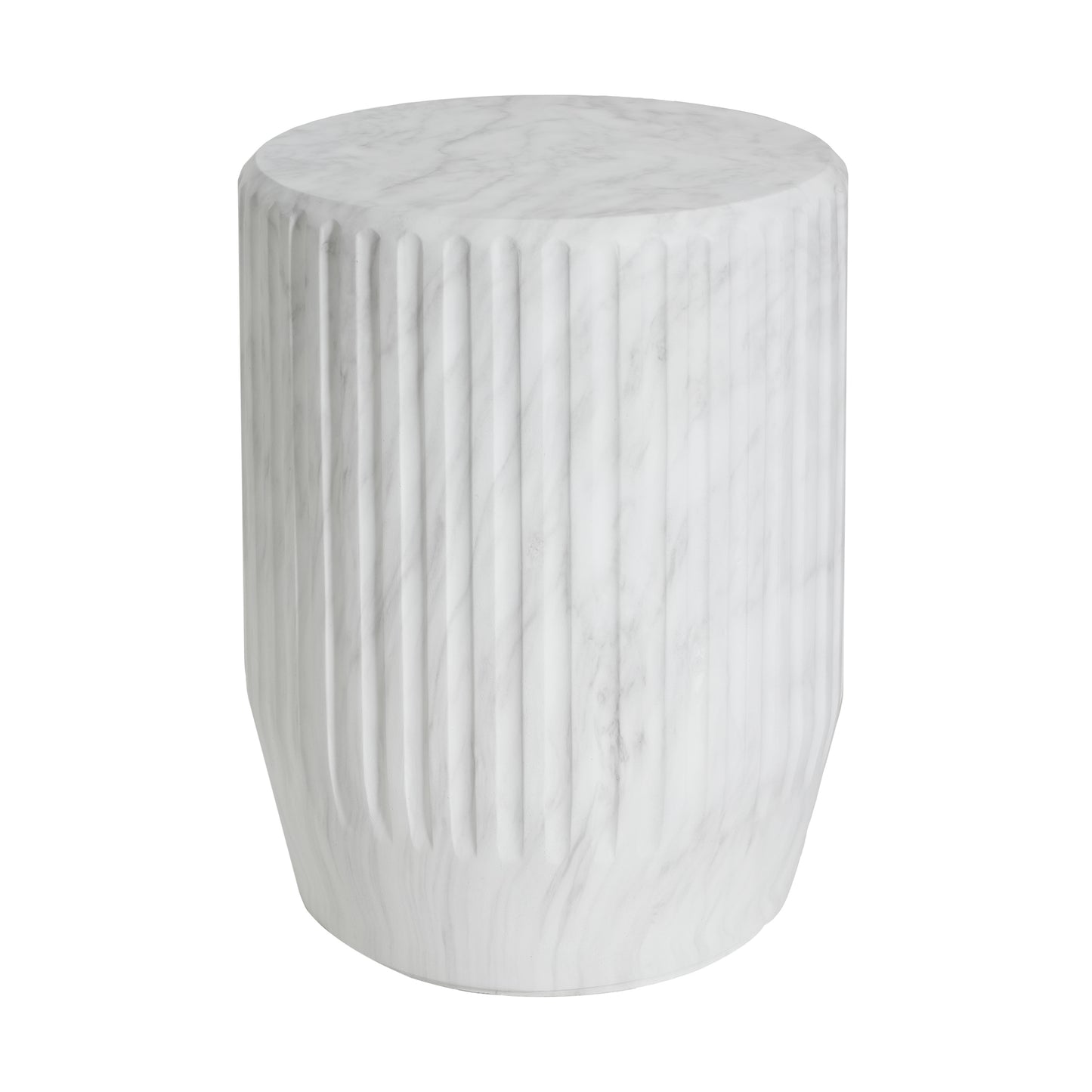 Outdoor Cicci Carved Side Table,White