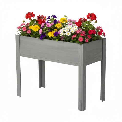 40x20x31 inch Raised Garden Bed with Legs, Elevated Wooden Planter Box for Outdoor Plants Flowers Fruits Vegetable Herb Growing