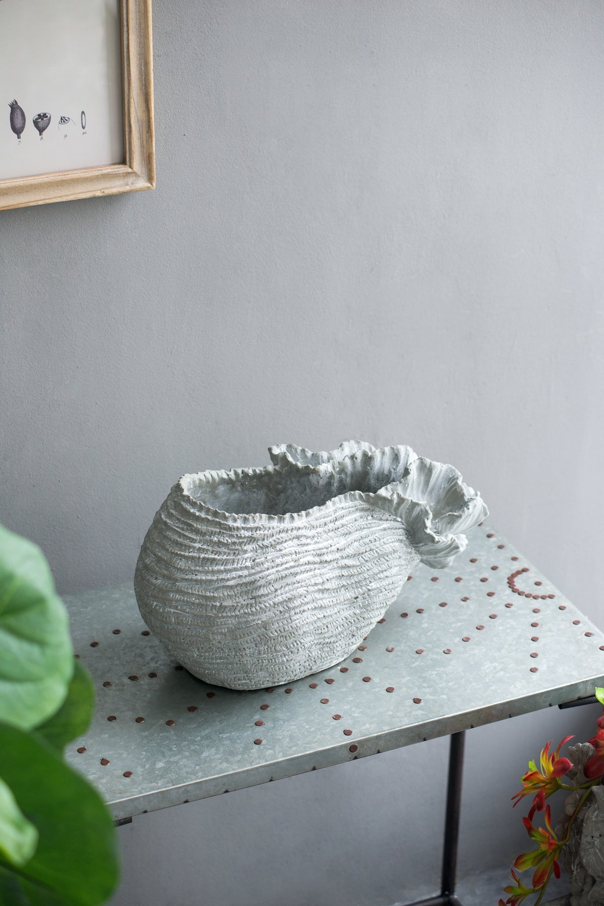 14.2x7.9x7.9" Cement Planter, Indoor Outdoor Garden Decor