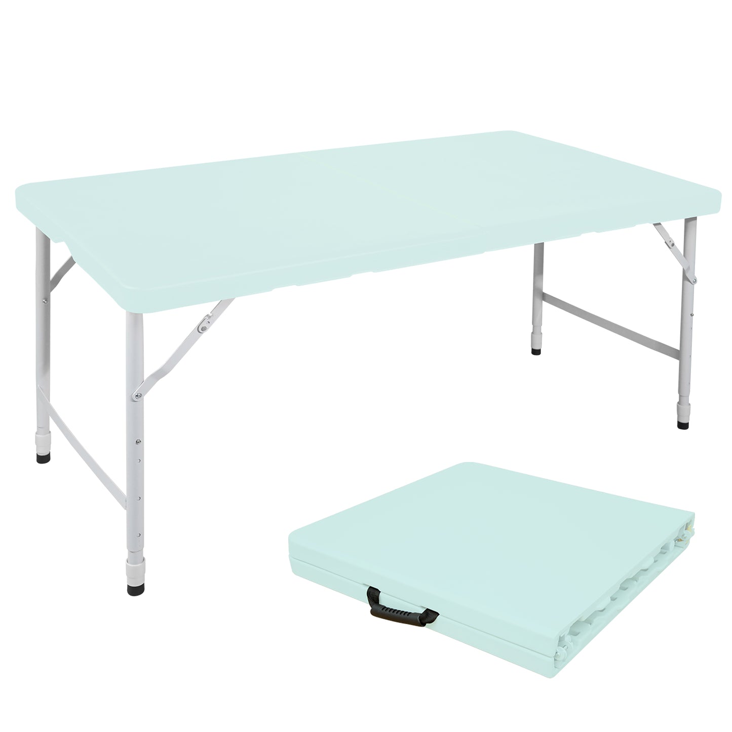 4ft Blue Portable Folding Table Indoor&Outdoor Maximum Weight 135KG Foldable Table for Camping
