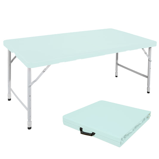 4ft Blue Portable Folding Table Indoor&Outdoor Maximum Weight 135KG Foldable Table for Camping