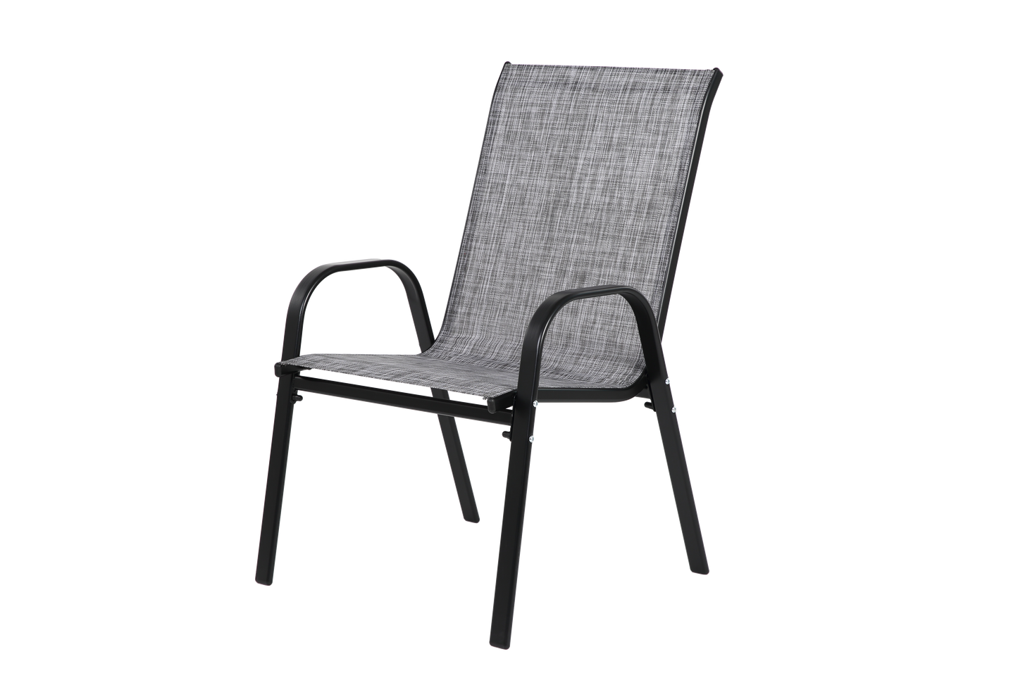 6 Piece Patio Chairs, Outdoor Camping Chairs with Breathable Textilene Fabric, Set of 2 Garden Chairs with Armrest High Backrest for Garden Patio Pool Beach Yard Space Saving ( Grey)6
