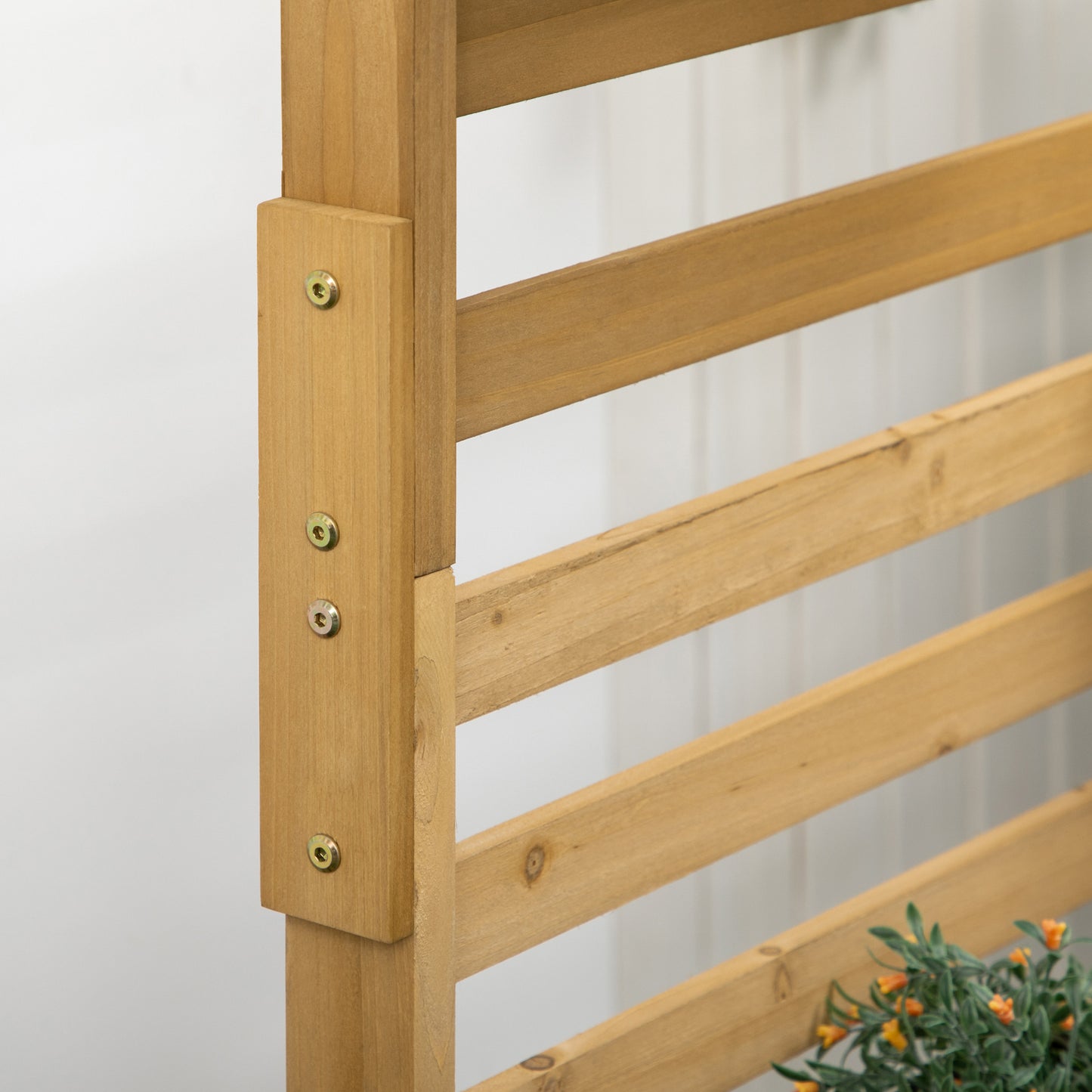 Outsunny Wooden Plant Trellis Stand with 5 Hanging Planter Boxes, Freestanding Outdoor Plant Stand for Patio, Garden, Balcony, Porch