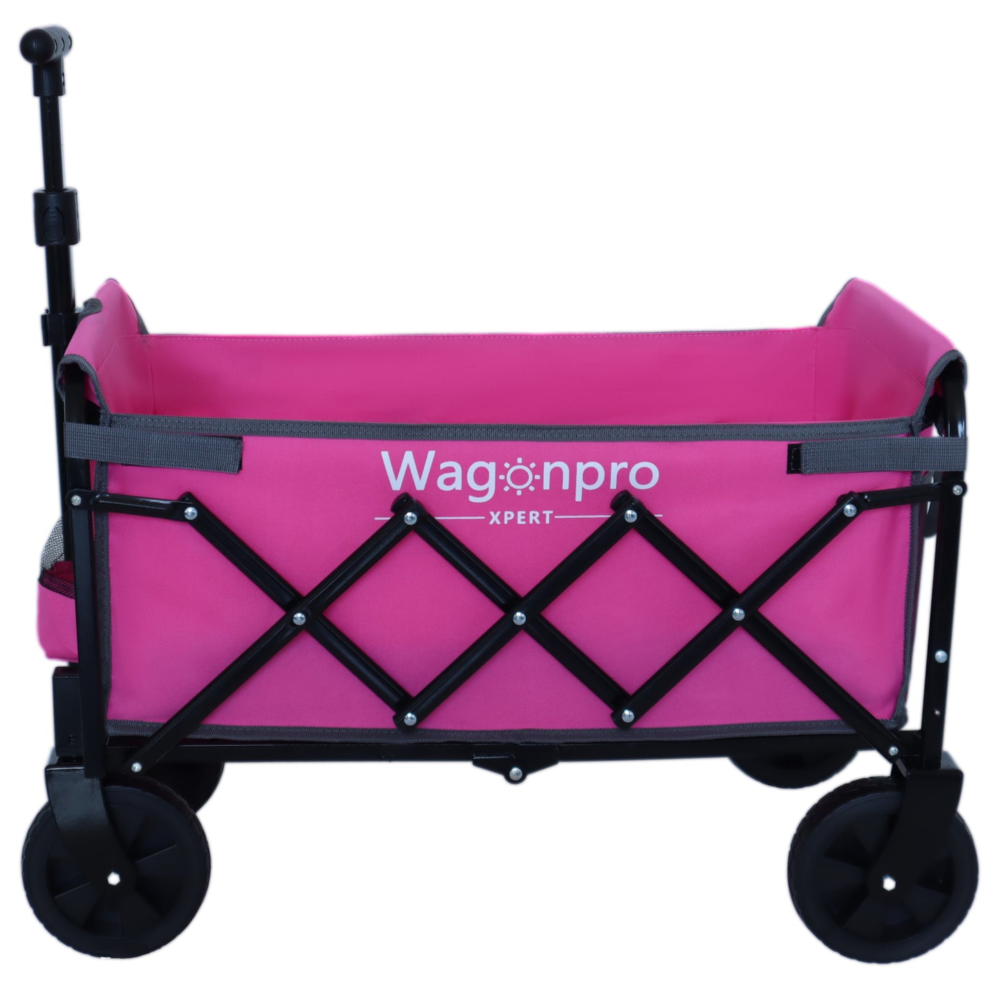 Expandable Dual-Layer Utility Wagon with 100% Extra Space - 225lbs Grocery Cart for Camping, Shopping, Sports, Gardening, Fishing, Pink