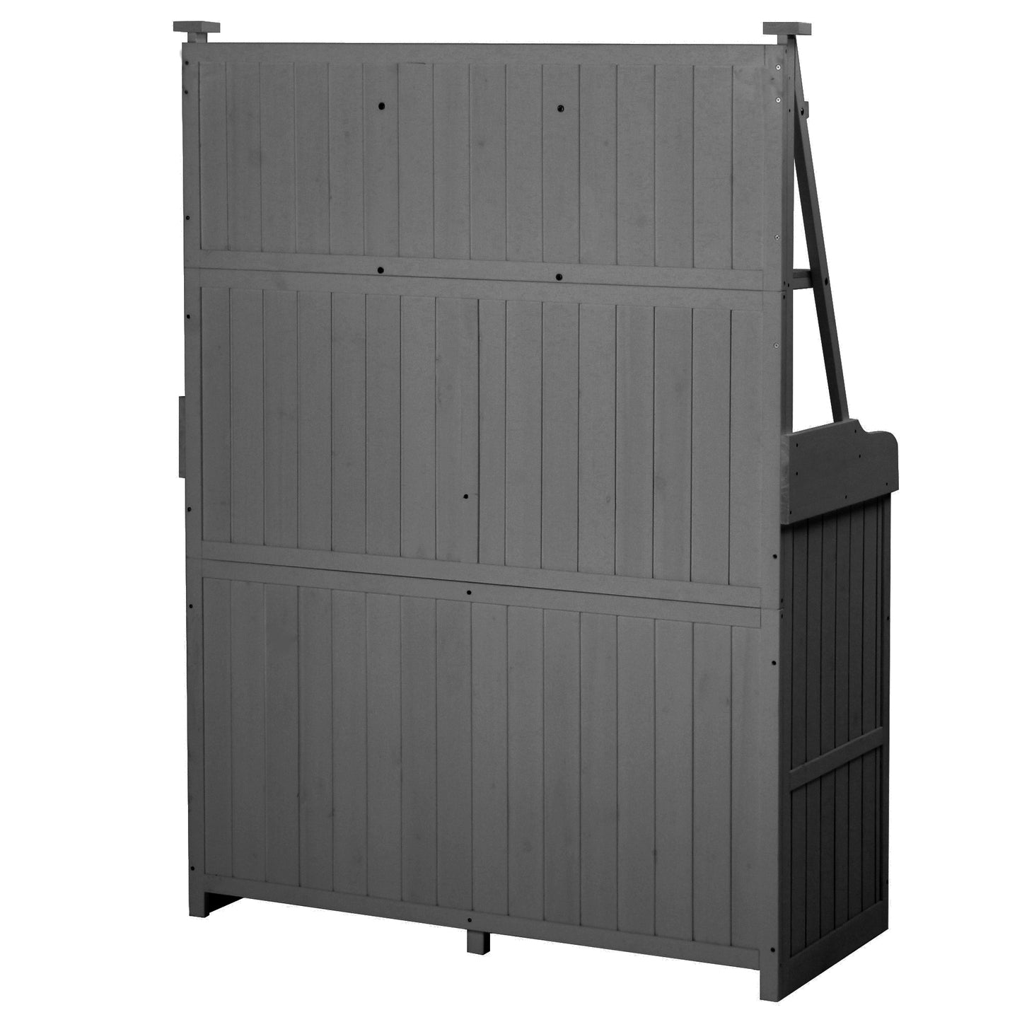 [Assembly Video Provided] TOPMAX 65inch Garden Potting Bench Table, Fir Wood Workstation with Storage Shelf, Drawer and Cabinet, Gray