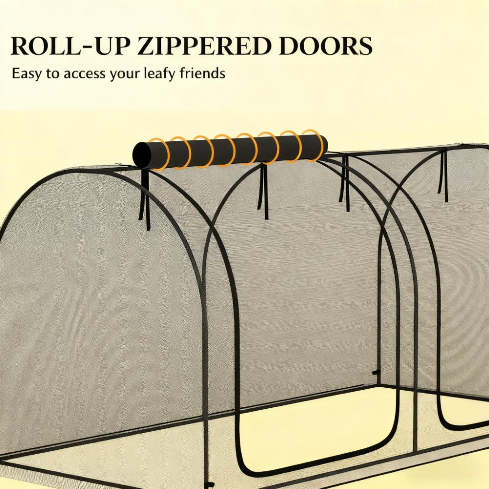 Plant Protection Tent,Crop Cage with Two Zippered Doors,Storage Bag and Ground Stakes, for Garden,Yard,Lawn