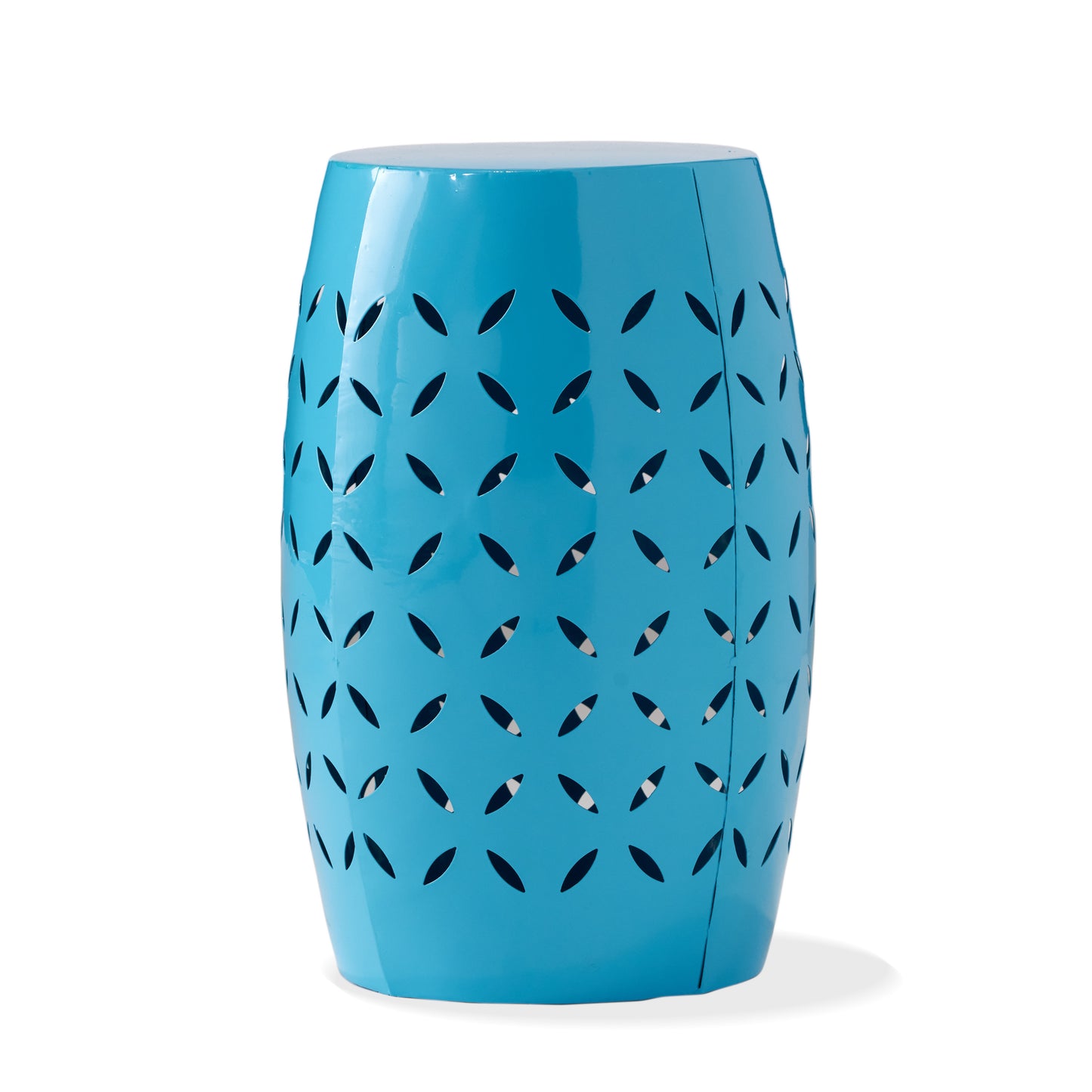 LILAC 12" Accent Side Table, Cylindrical Design End Table for Living Room, Family Room, or Entryway, Industrial Style,Coffee Side Tables for Indoor Outdoor, Blue Color