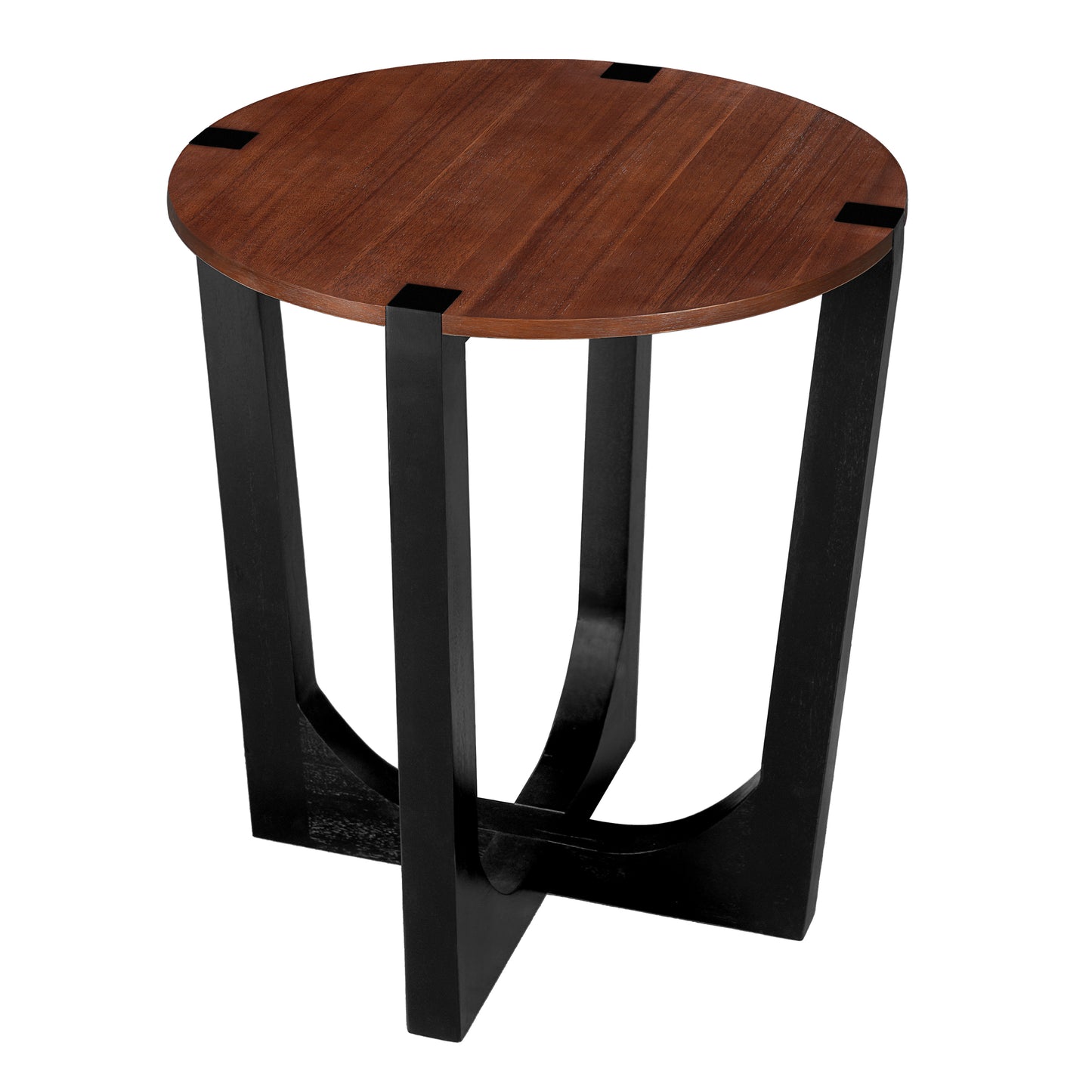 ACACIA SOLID WOOD SIDE TABLE,BROWN & BLACK COLOR