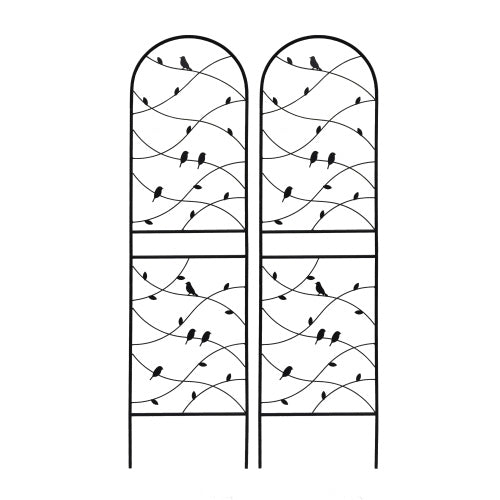 2 Pack 71 in. x 19.7 in. Black Metal Garden Trellis, Rustproof Trellis for Climbing Plants Outdoor Flower Support