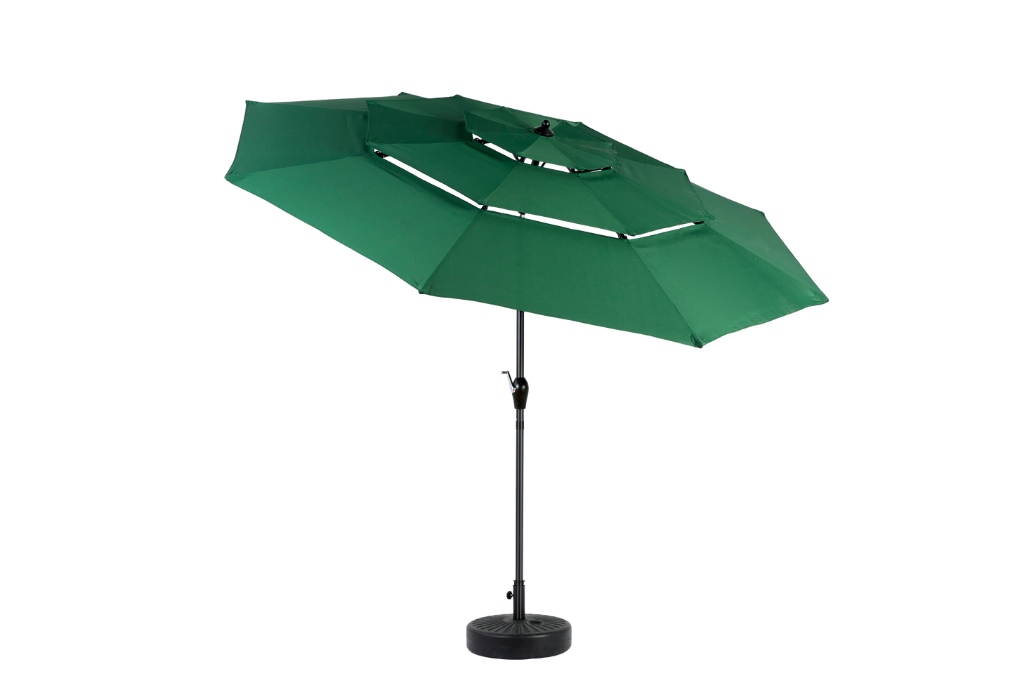9ft 3 Tier Auto-tilt Umbrella ,Outdoor Patio Umbrella - Market Table Pool Deck Umbrella (Base Not Included)   -  ( Dark green )