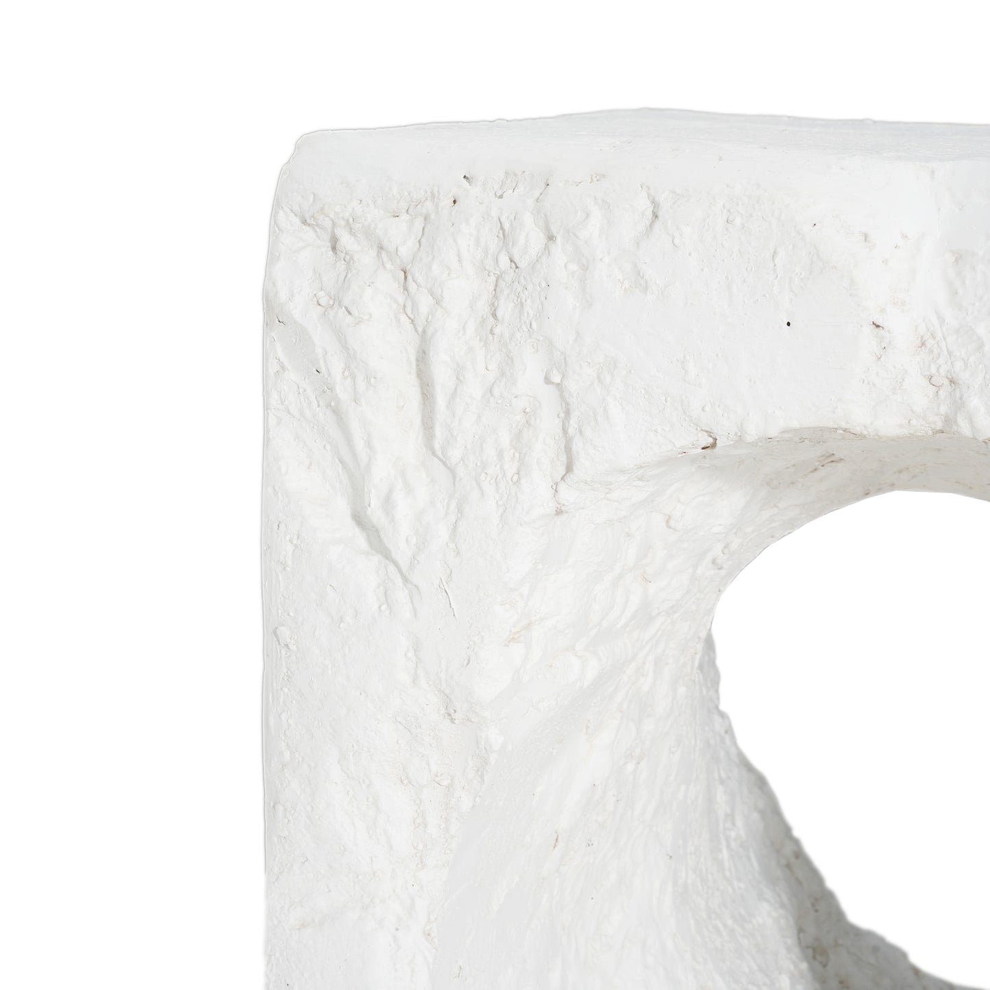 Lyra Outdoor Patio Karst Cave Inspired MGO Side Table, White