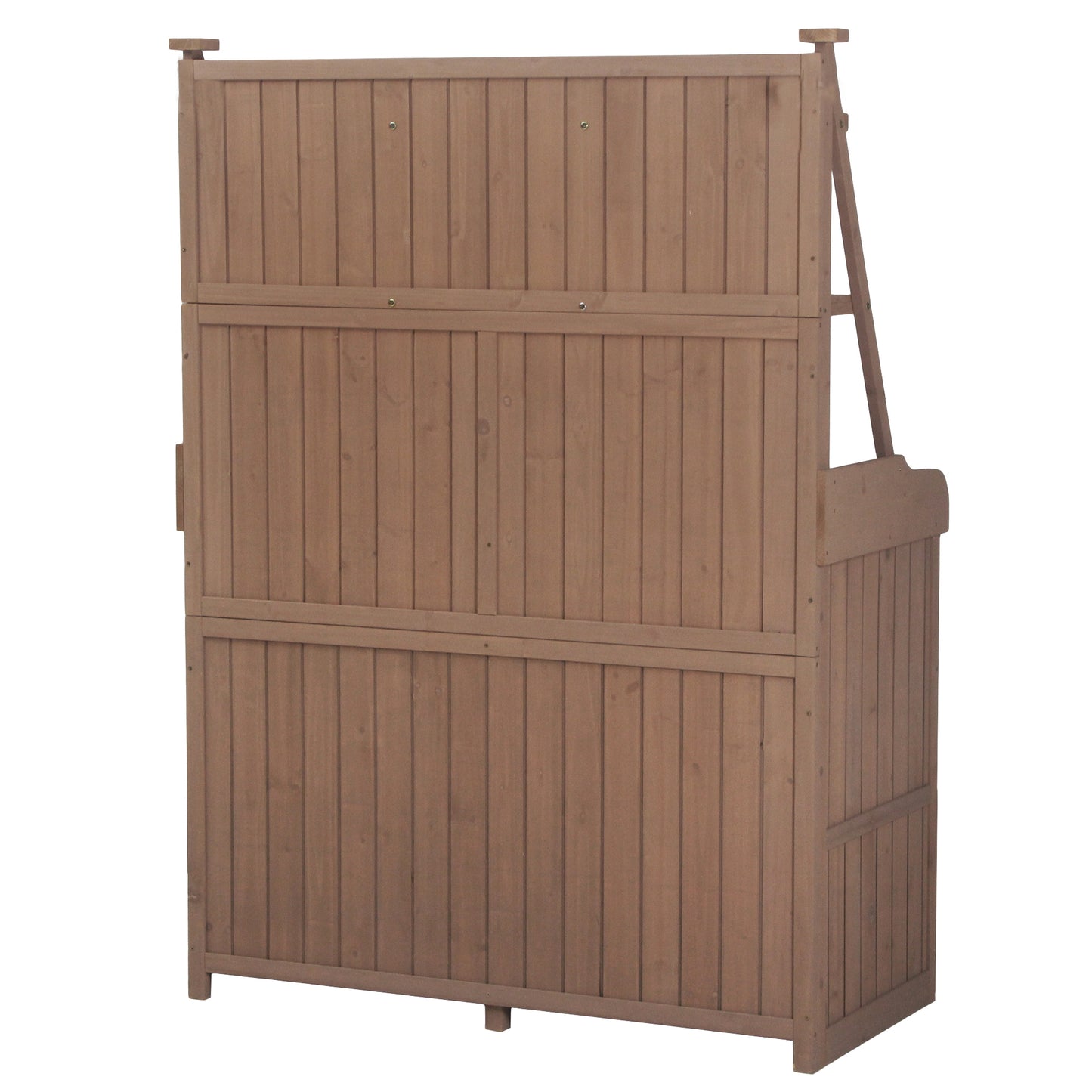 [Assembly Video Provided] TOPMAX 65inch Garden Potting Bench Table, Fir Wood Workstation with Storage Shelf, Drawer and Cabinet, Brown