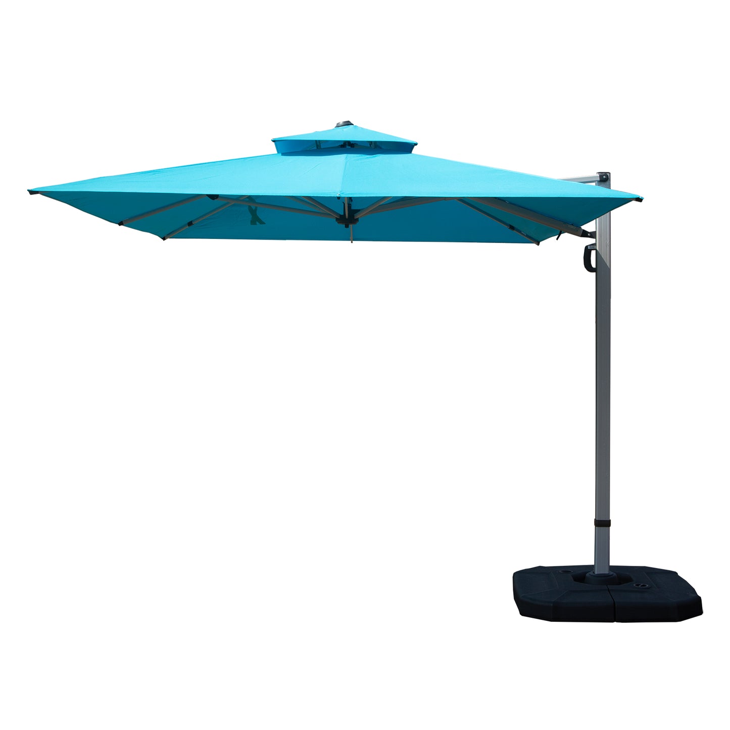 9'x 11' Rectangle Cantilever Umbrella with Center Pole, Lake Blue (Base Not Included)