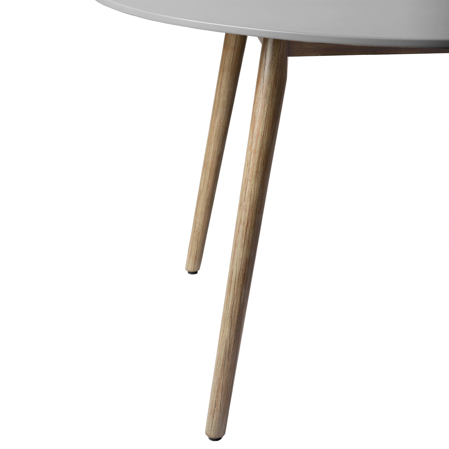 Kylie Outdoor Patio Round Dining Table in Light Eucalyptus and Gray Stone