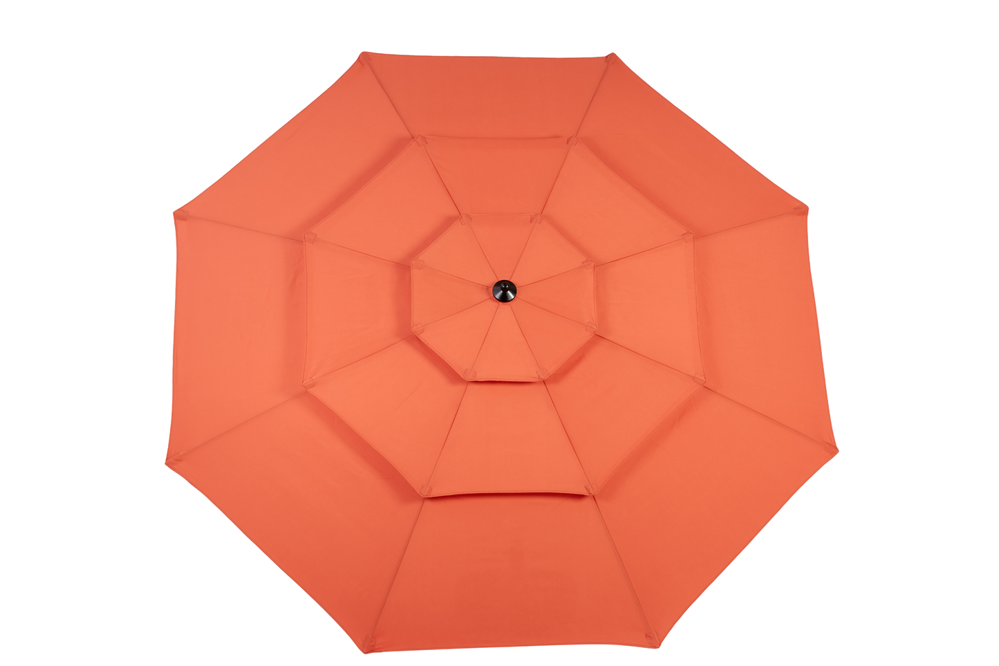 Aluminium 10ft 3 Tier Auto-tilt Umbrella ,Outdoor Patio Umbrella - Market Table Pool Deck Umbrella (Base Not Included)   - (orange )