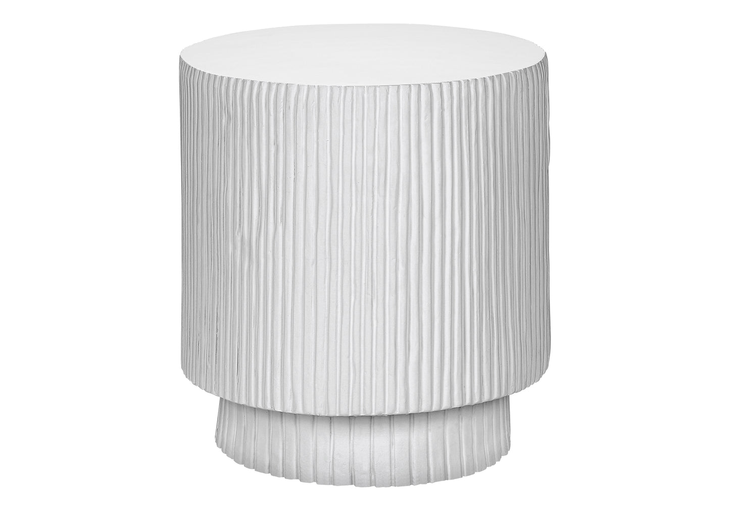 Accent Table, 25"h, Indoor Or Outdoor, Bedroom, End, Living Room, Nightstand, Round, Side Table, White, Contemporary, Modern
