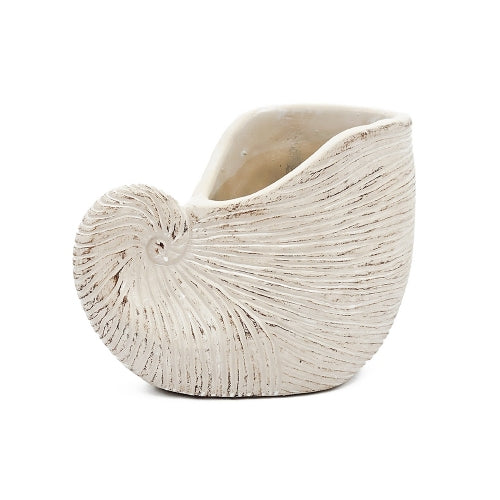 7.7 in. Beige Cement Pot Decorative Vase,Decorative Nautilus Shell Planter,Boho Vase for Home Decor,Living Room