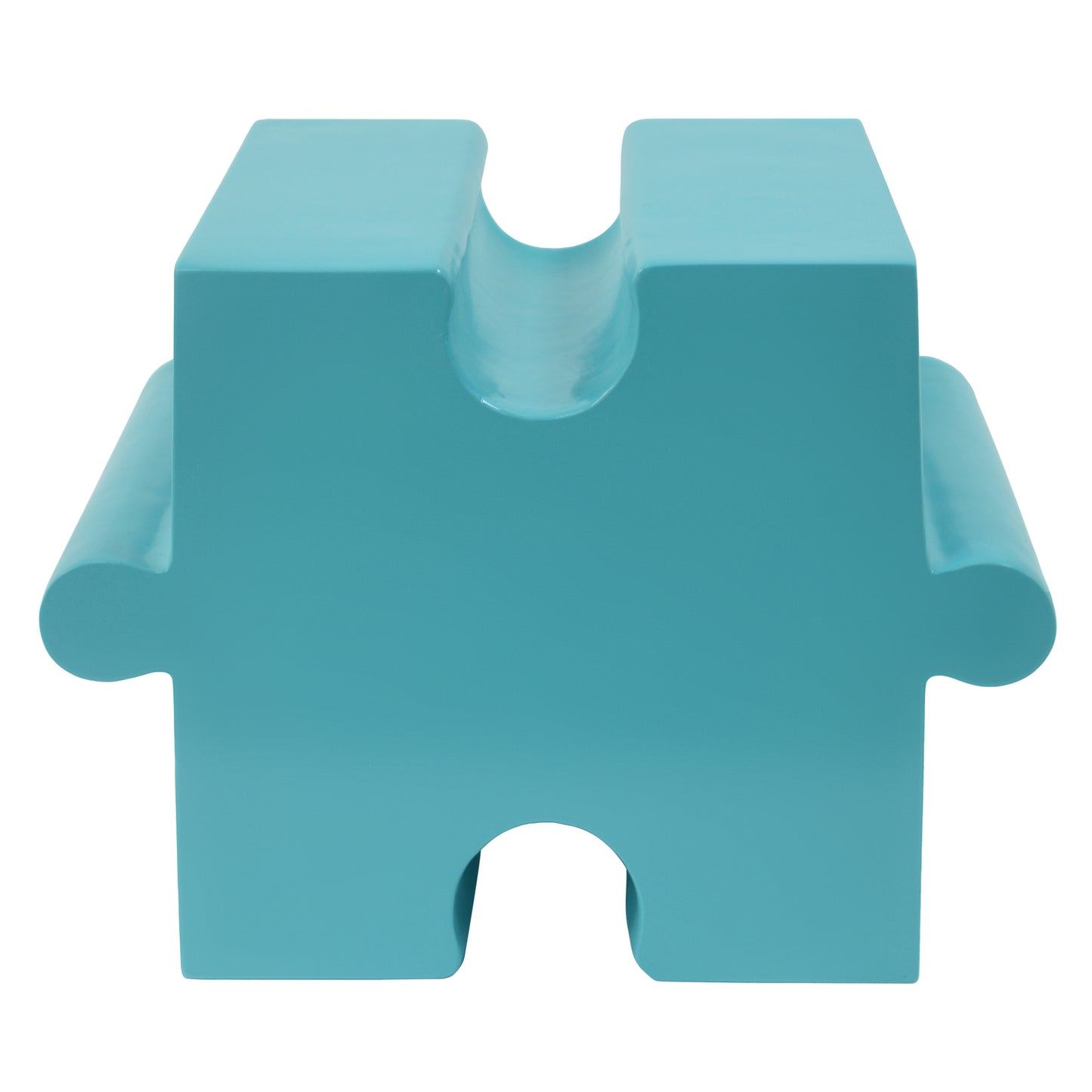 Puzzle Art Side Table, Modular Concave Edge MGO Table - Buy Singles or Combine for Custom Layouts, Indoor & Outdoor,Light Blue Color