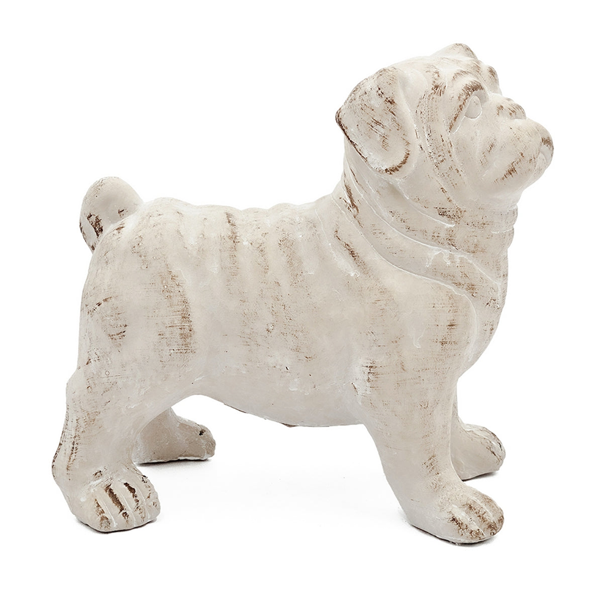 8.5x4.5x8.1" Standing Bulldog Figurine with Natural Beige Finish