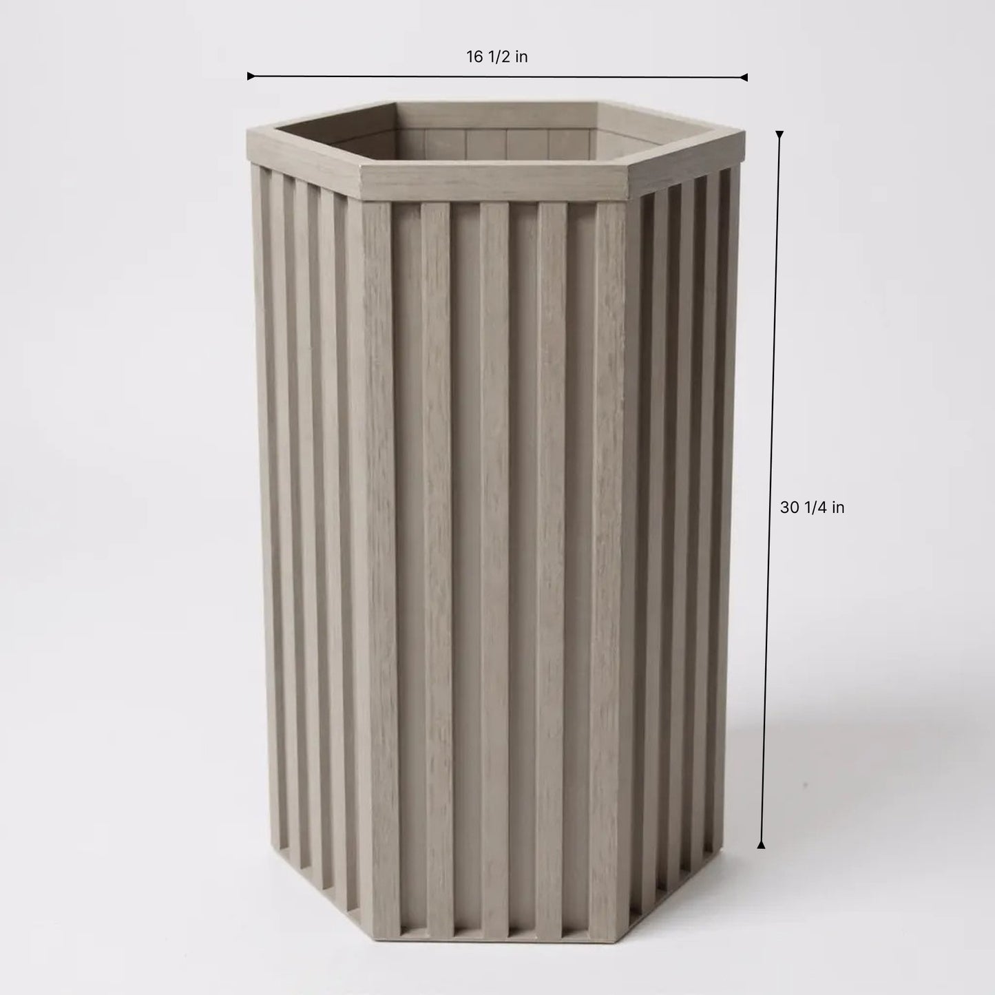 Hexagon Column Planter LG - Grey Brown