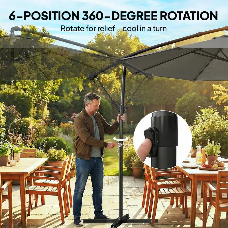 Large Garden Umbrella,Outdoor Hanging Cantilever Umbrella