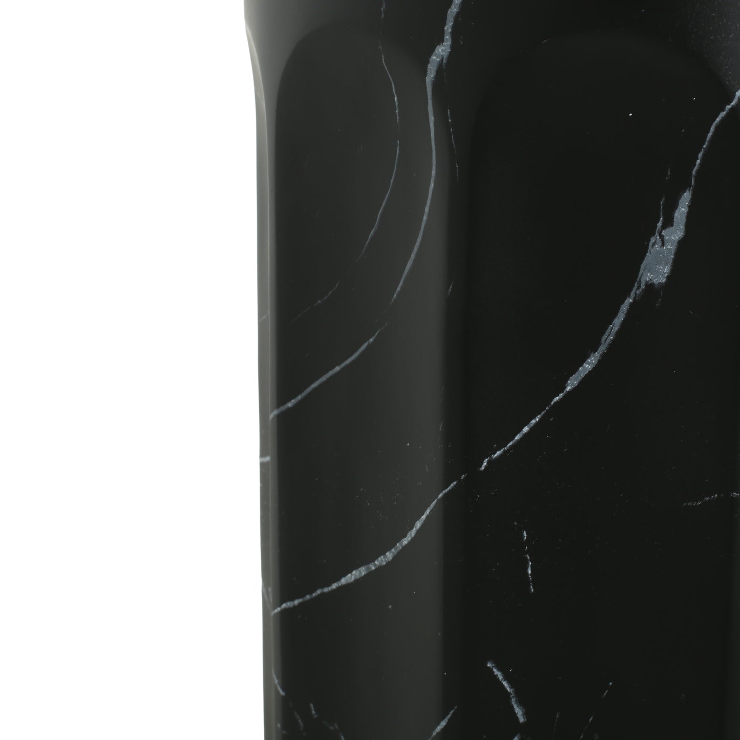 Outdoor Lightweight Concrete Black Marble Effect Side Table,Living Room Mgo End Table