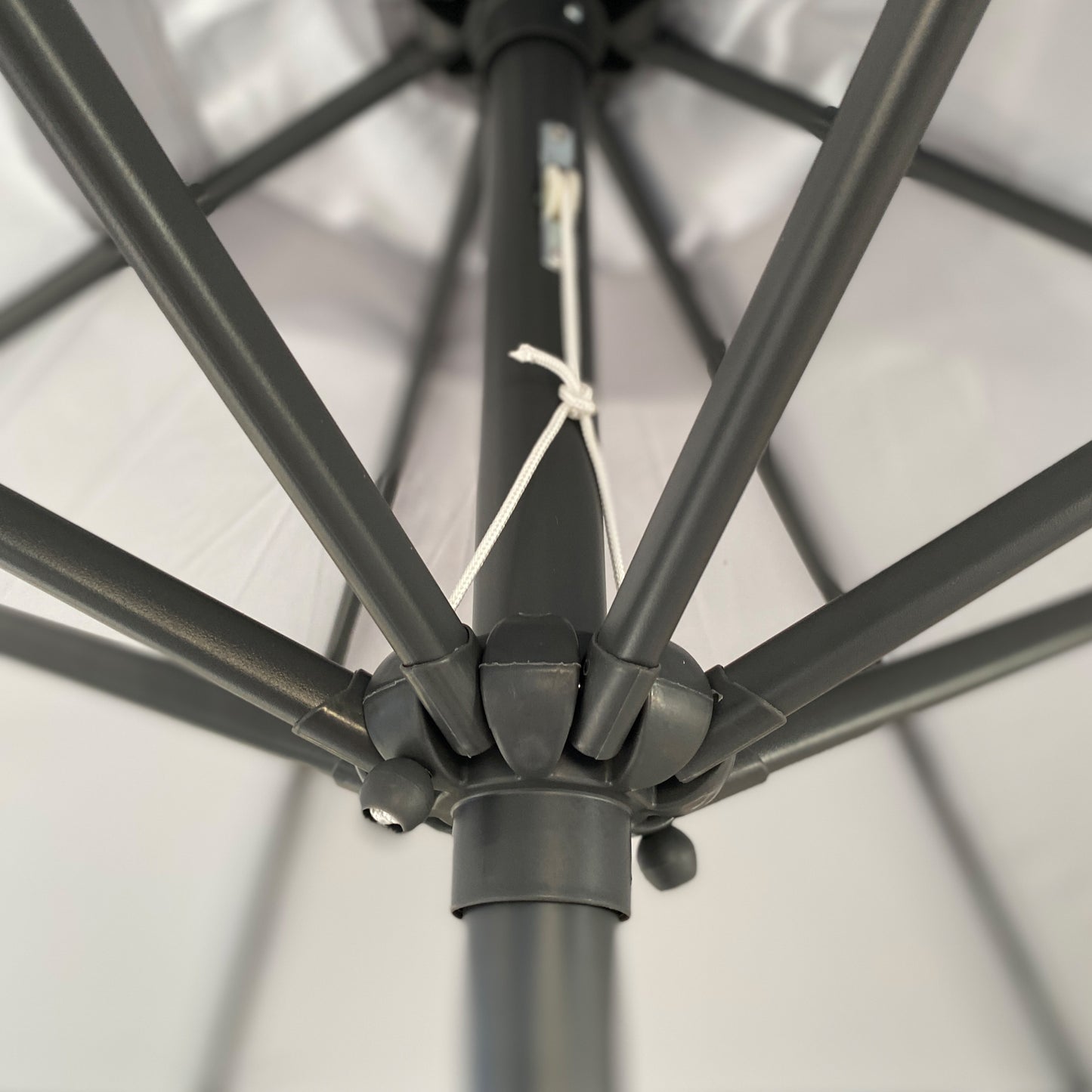 9' Outdoor Patio Aluminum Umbrella, Outdoor Table Umbrella,Market Umbrella with 8 Sturdy Ribs, UV 50+ Protection,  Crank Perfect for Patio, Beach, Garden - Gray without base