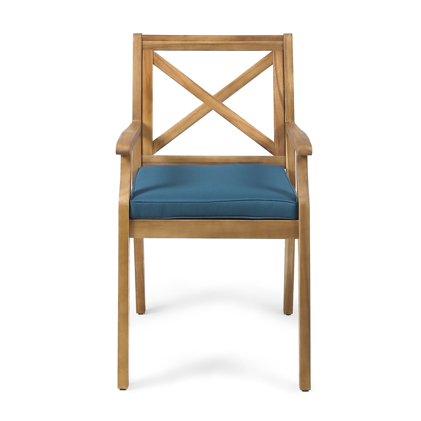PERLA DINING CHAIR,2PCS with 2 Blue Cushions,for Backyard, Poolside, Garden