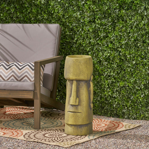 Concrete Ceramic Antique Green Cryolite Planter 8.75 in. L x 8.75 in. W x 24.00 in. H PVC