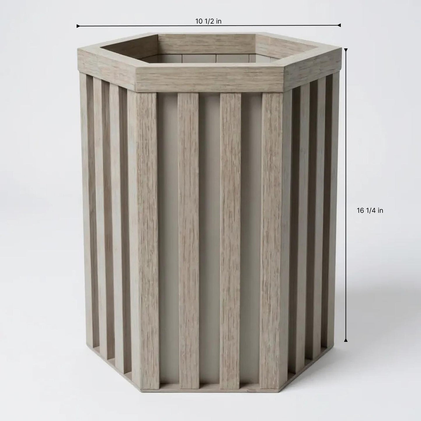 Hexagon Column Planter SM - Grey Brown