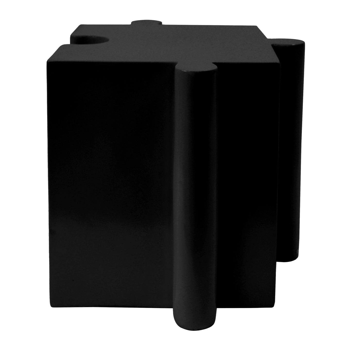 Puzzle Art Side Table, Modular Convex Edge MGO Table - Buy Singles or Combine for Custom Layouts,  Indoor & Outdoor,Black Color