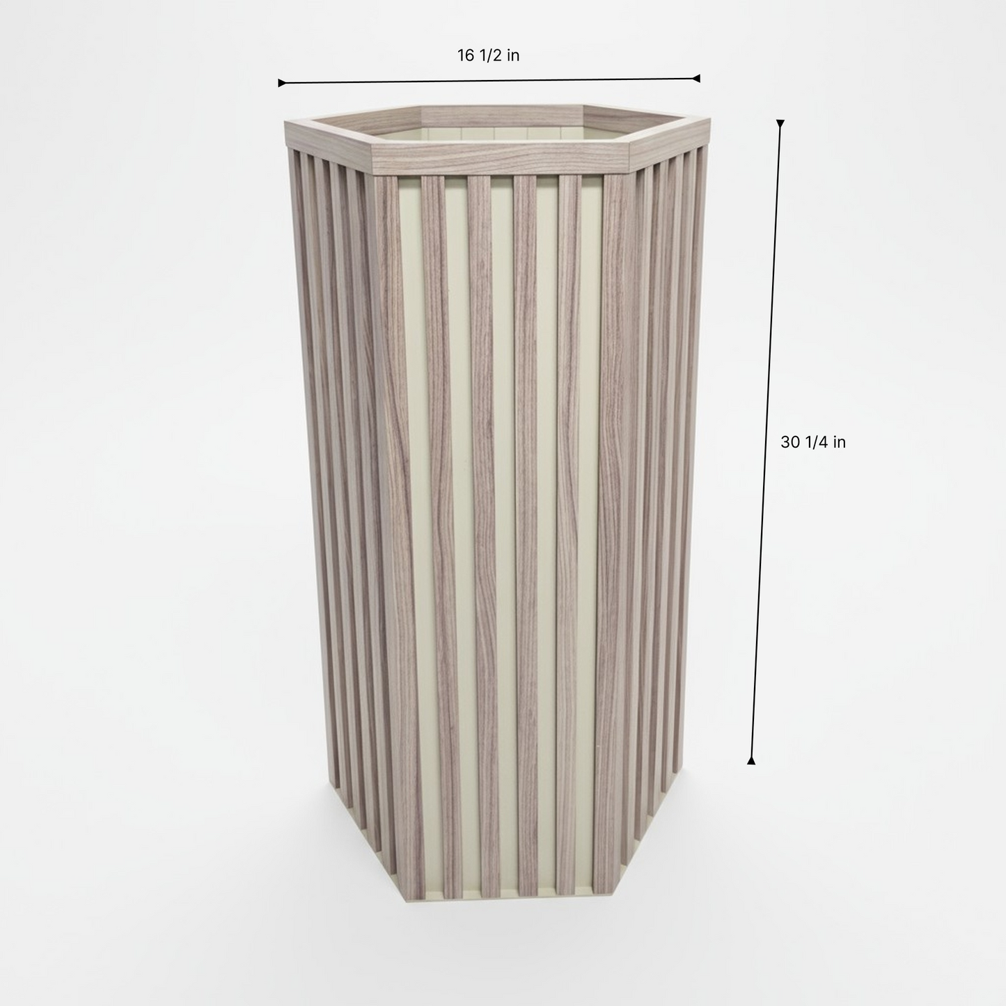 Hexagon Column Planter LG - Ash Brown