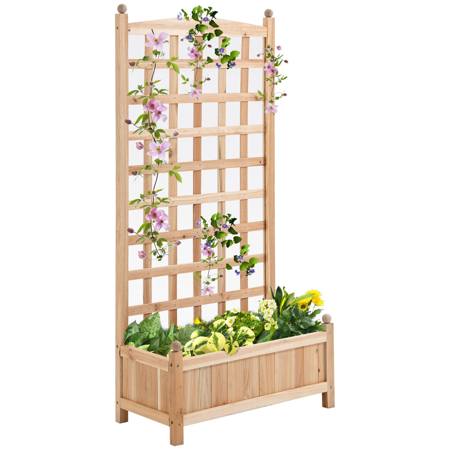 Flower shelf Wooden Raised Garden Bed , Outdoor Planter Box