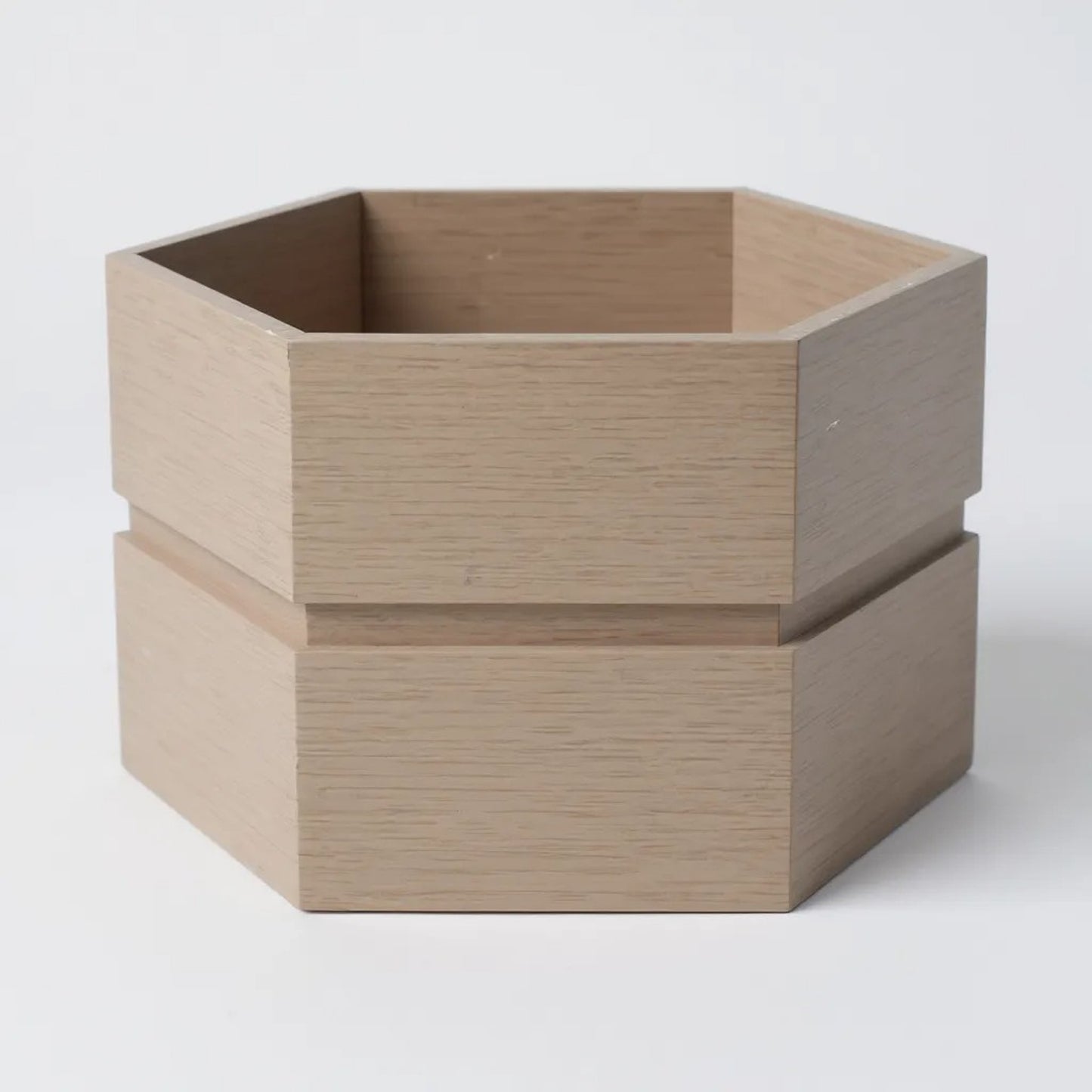 Hexagon Terrace Planter Box Short - Grey Brown