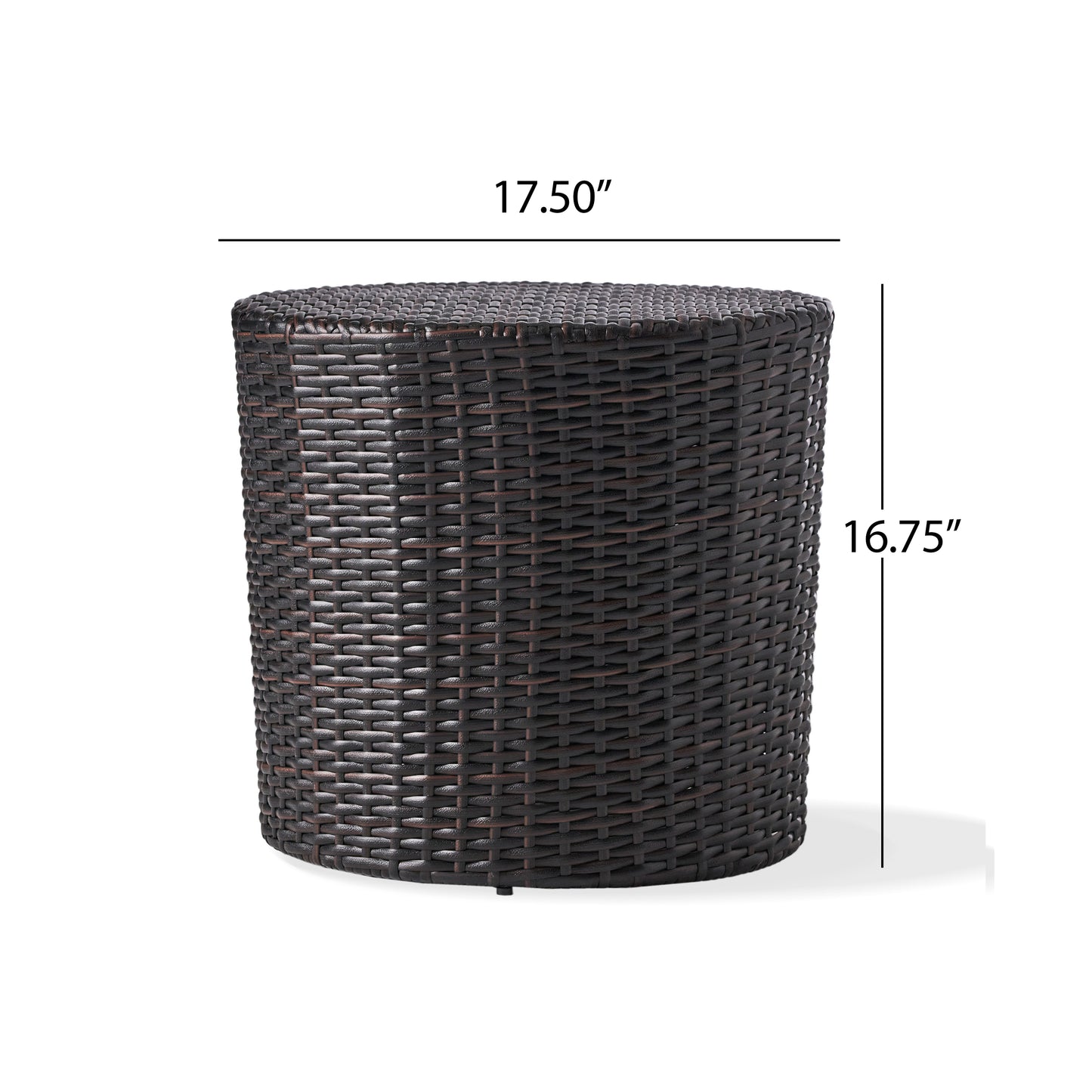 Kingstown RD Barrel Side Table,  Outdoor Wicker End Table