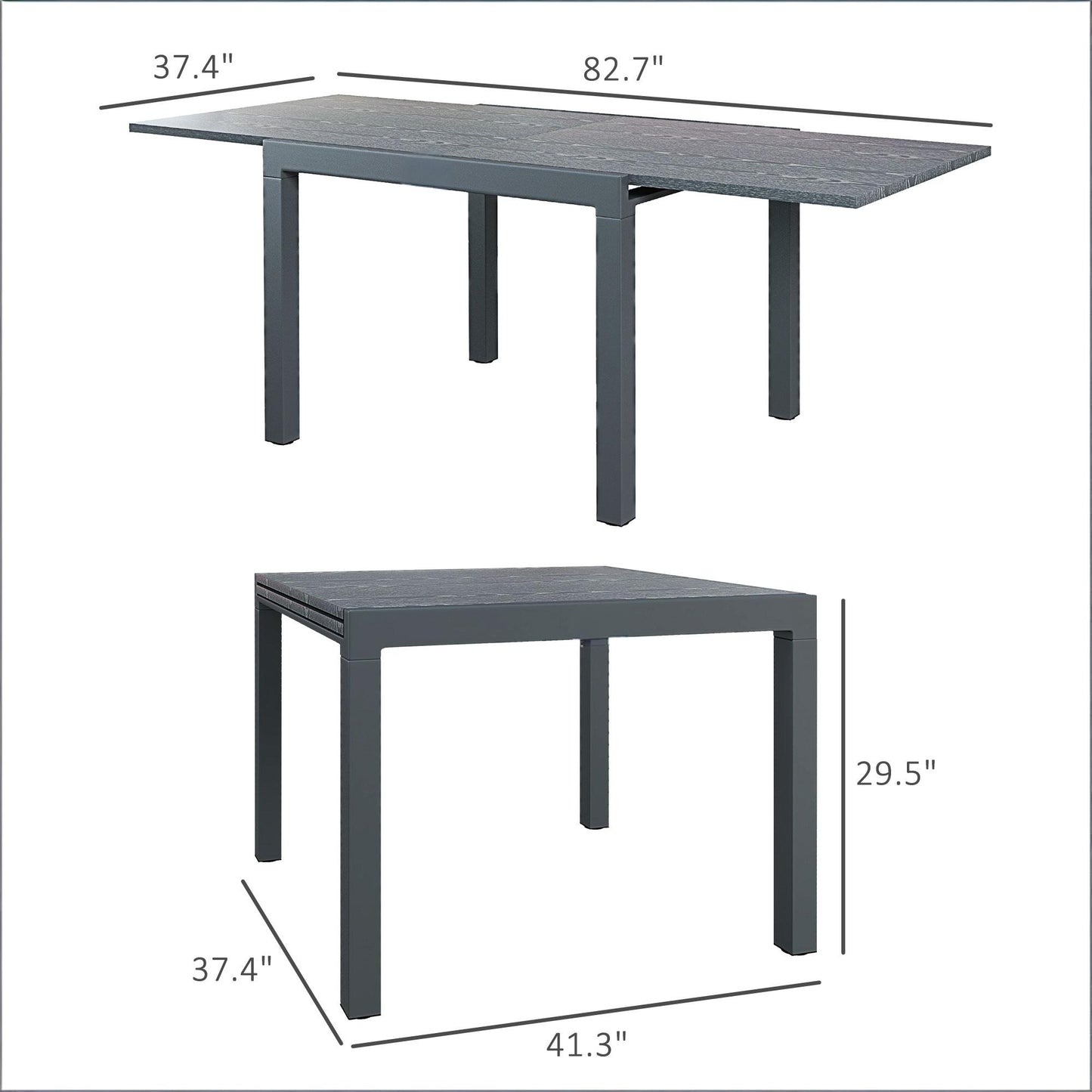 Outdoor Table,Aluminum Frame Rectangle Outdoor Table