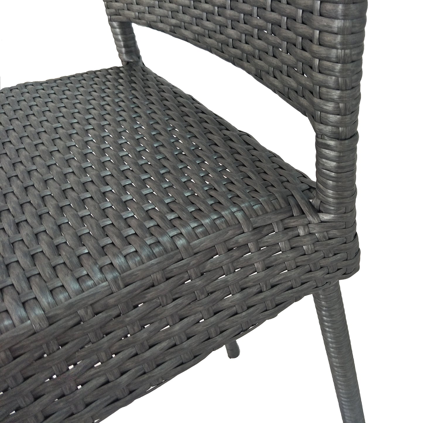 29" Outdoors PE Rattan Armless Barstools, Set of 2, Grey