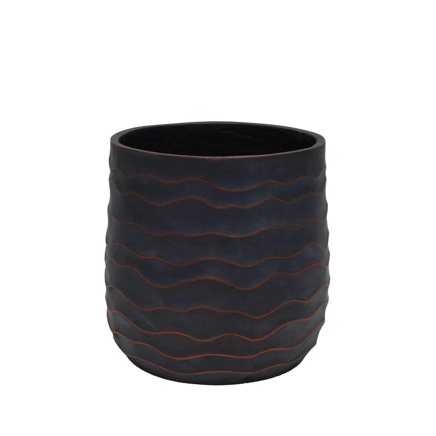 Large Round Planters Set of 2 (16.14"x15.75" & 11.8" x11.42'') - Lightweight Magnesium Oxide Plant Pot with Texture -Concrete Planter Pots with Drainage Hole – Indoor & Outdoor Use