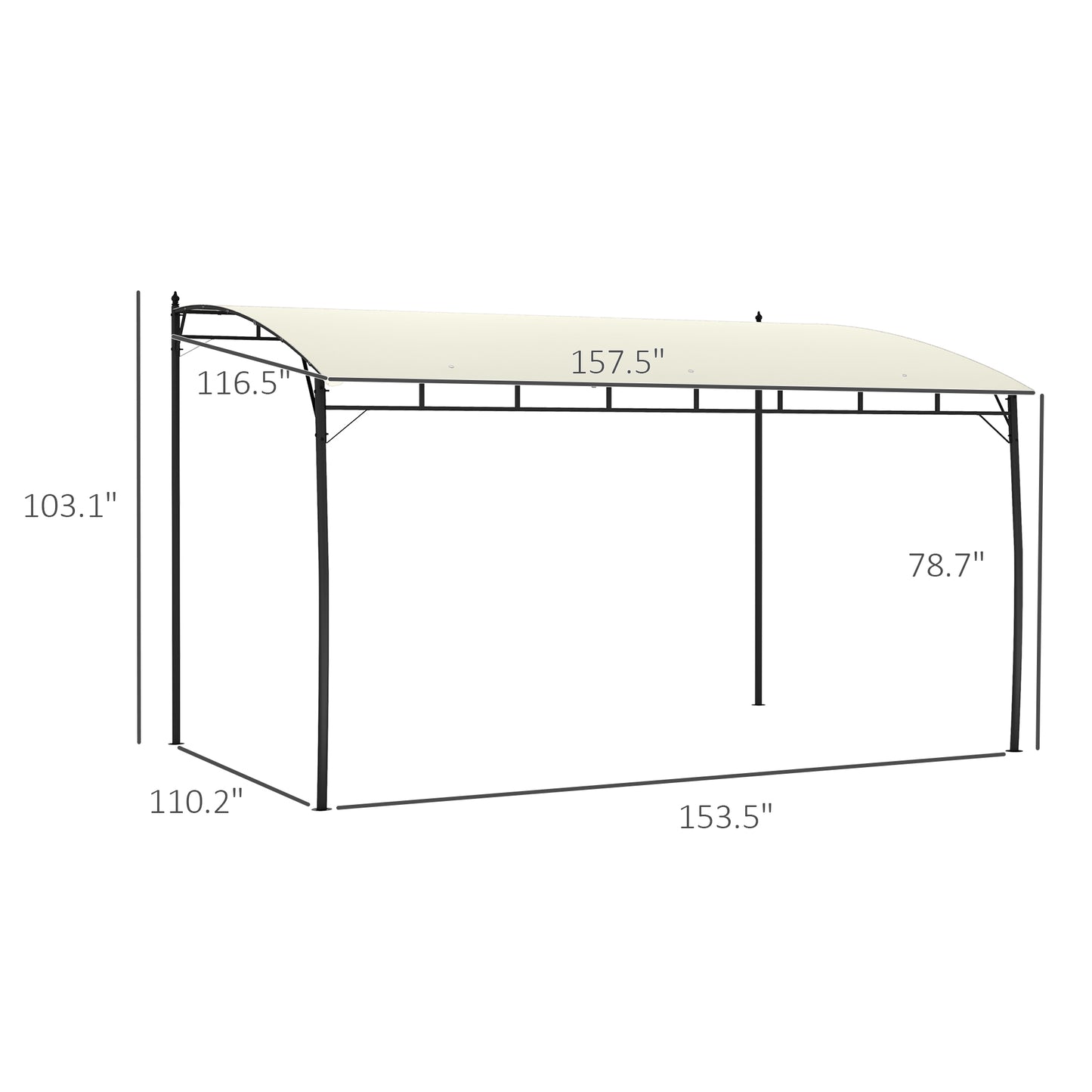 Outsunny 10' x 13' Outdoor Pergola Gazebo with UV-Resistant Canopy and Metal Frame, Sun Shade Shelter for Porch, Patio, Deck, Backyard, Cream