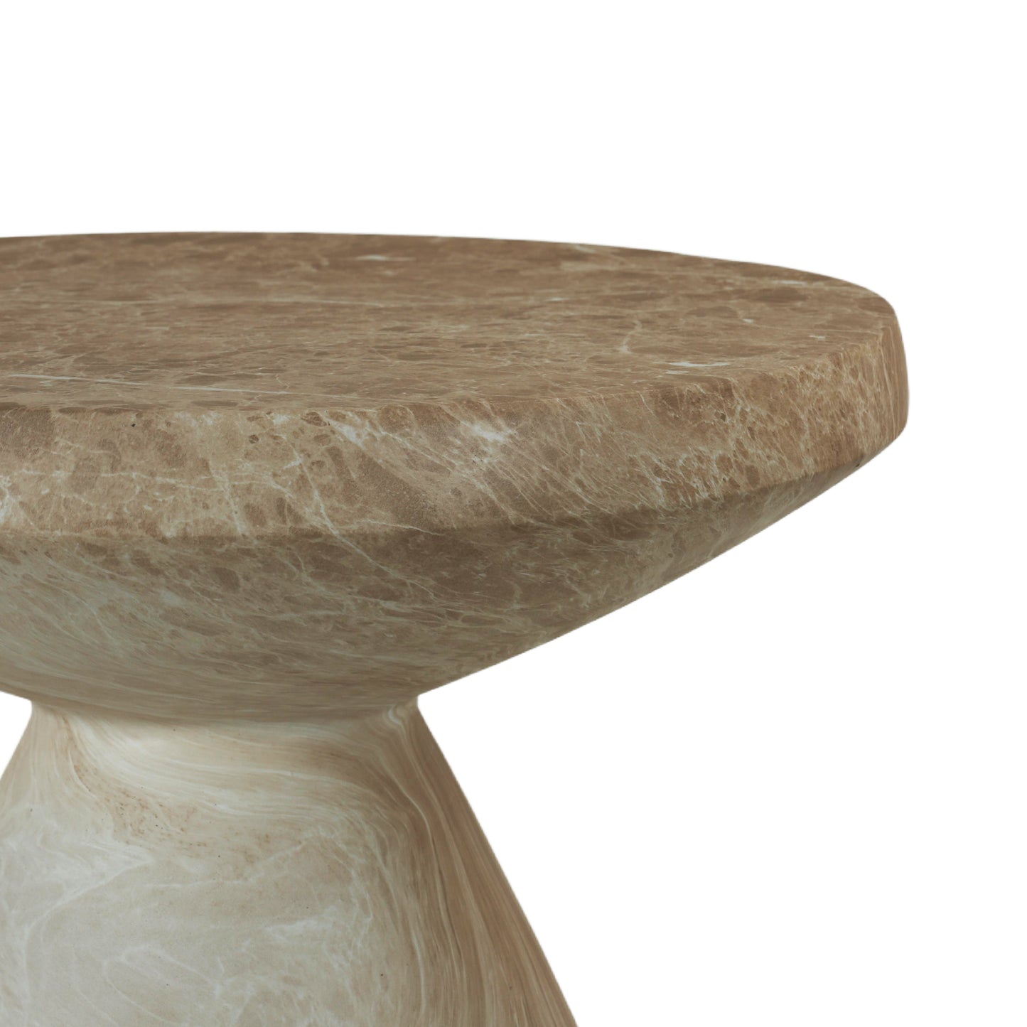 Cement Outdoor End Tables for Patio, GardenAccent Table Faux Terrazzo Accent Table, Modern Small Round Side Tablefor Outside, Tree Stump Garden Stool DrumTable indoor and Outdoor