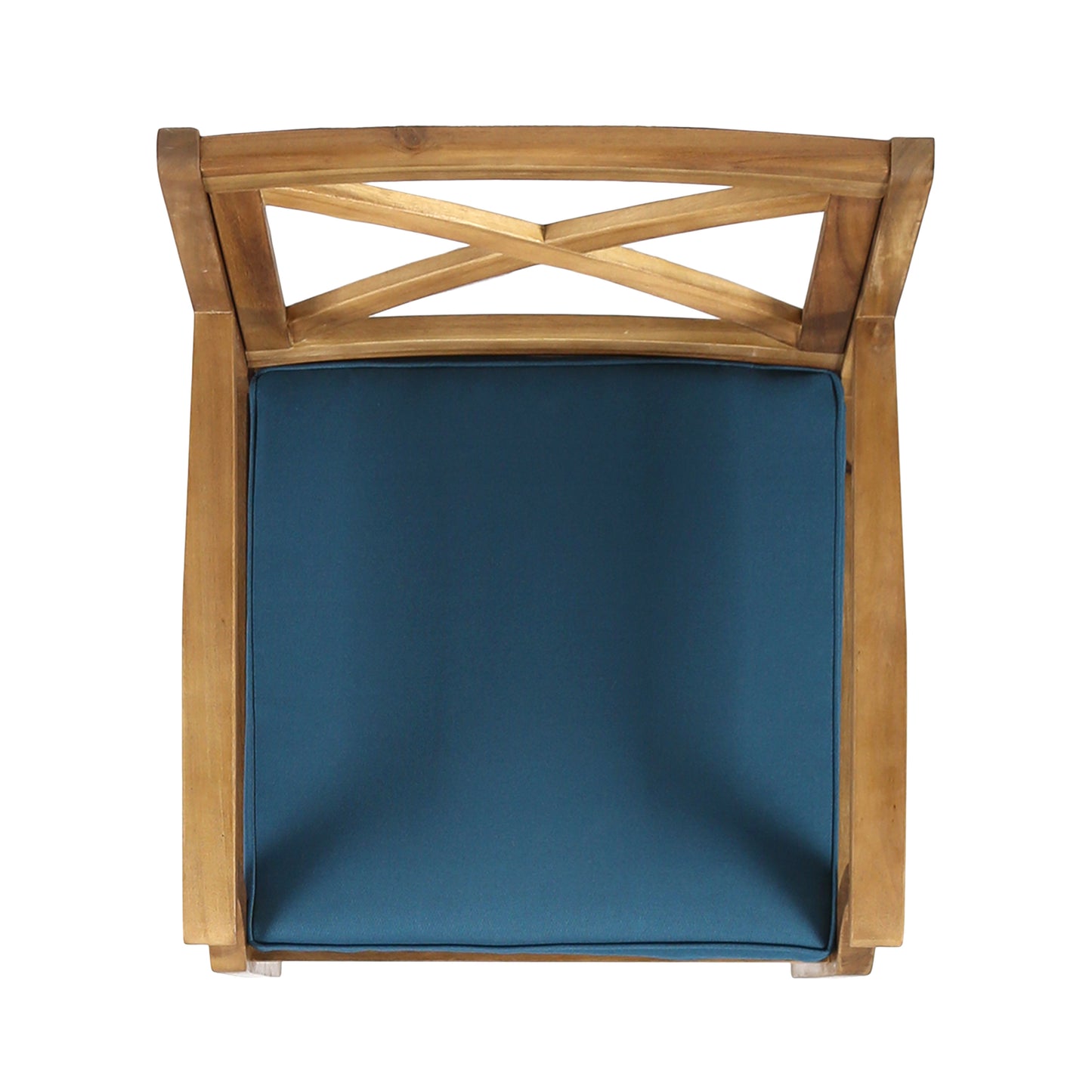 PERLA DINING CHAIR,2PCS with 2 Blue Cushions,for Backyard, Poolside, Garden