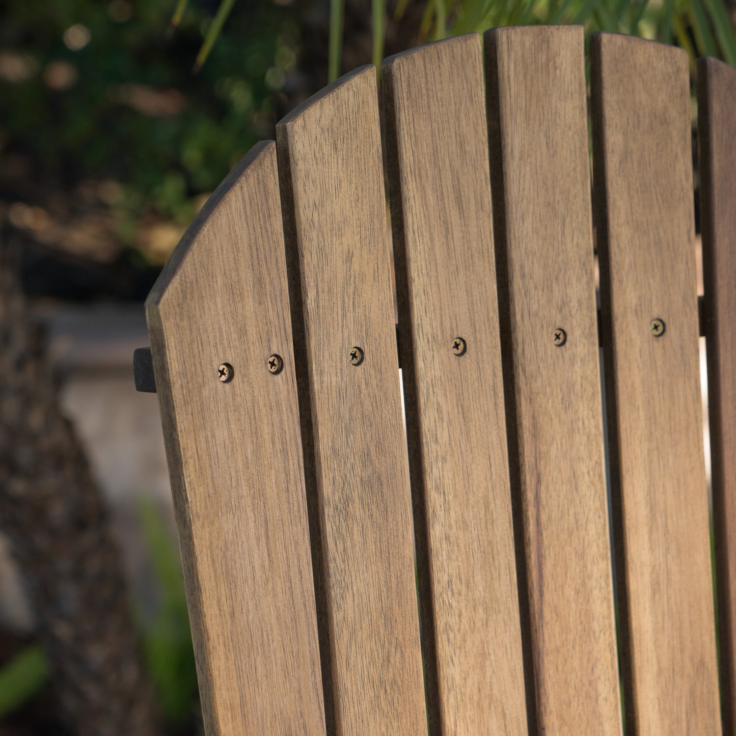 Outdoor Acacia Wood Adirondack Barstools, Set of 2, Natural Stained