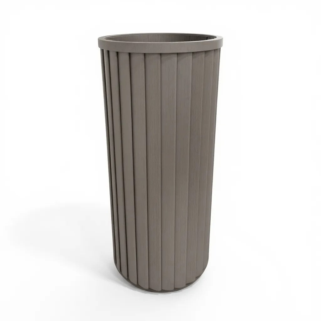 Round Strata Column Planter XL - Grey Brown