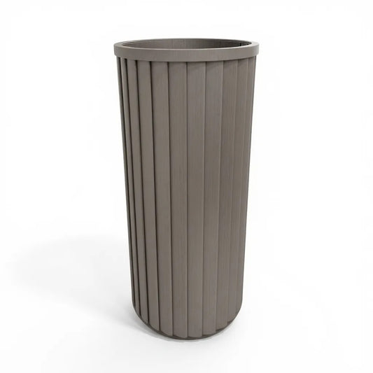 Round Strata Column Planter XL - Grey Brown